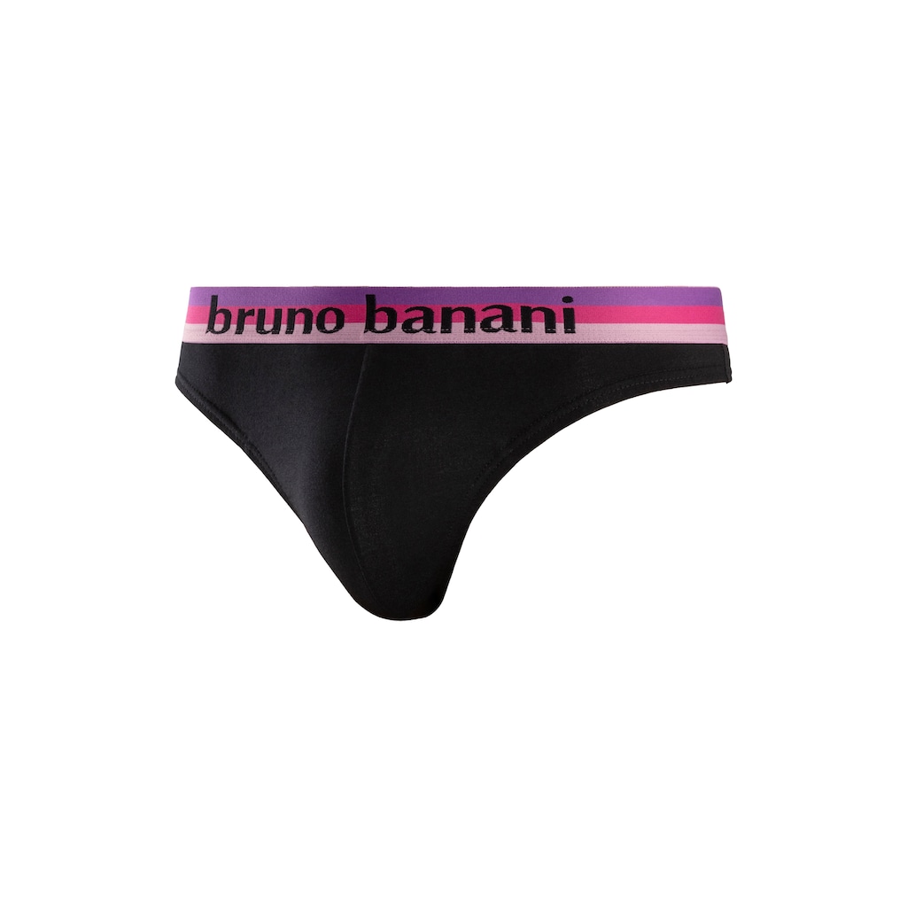 Bruno Banani String, (Packung, 5 St.), mit Streifen Logo Webbund
