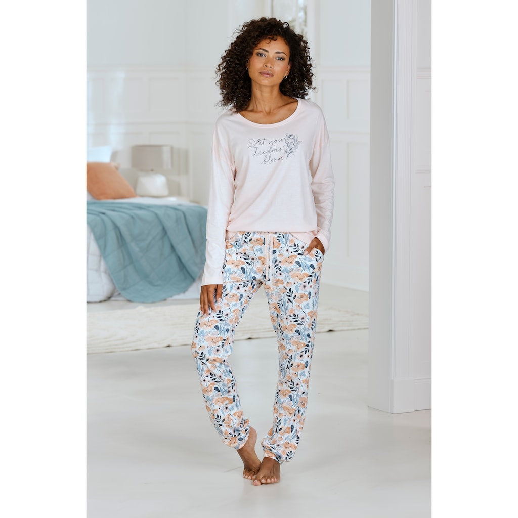Vivance Dreams Pyjamaoberteil, mit Frontdruck