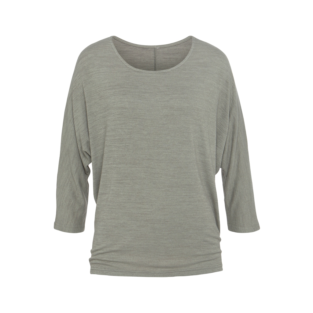 LASCANA 3/4-Arm-Shirt »mit Fledermausärmeln«, aus weicher Feinstrick- Qualität mit Viskose
