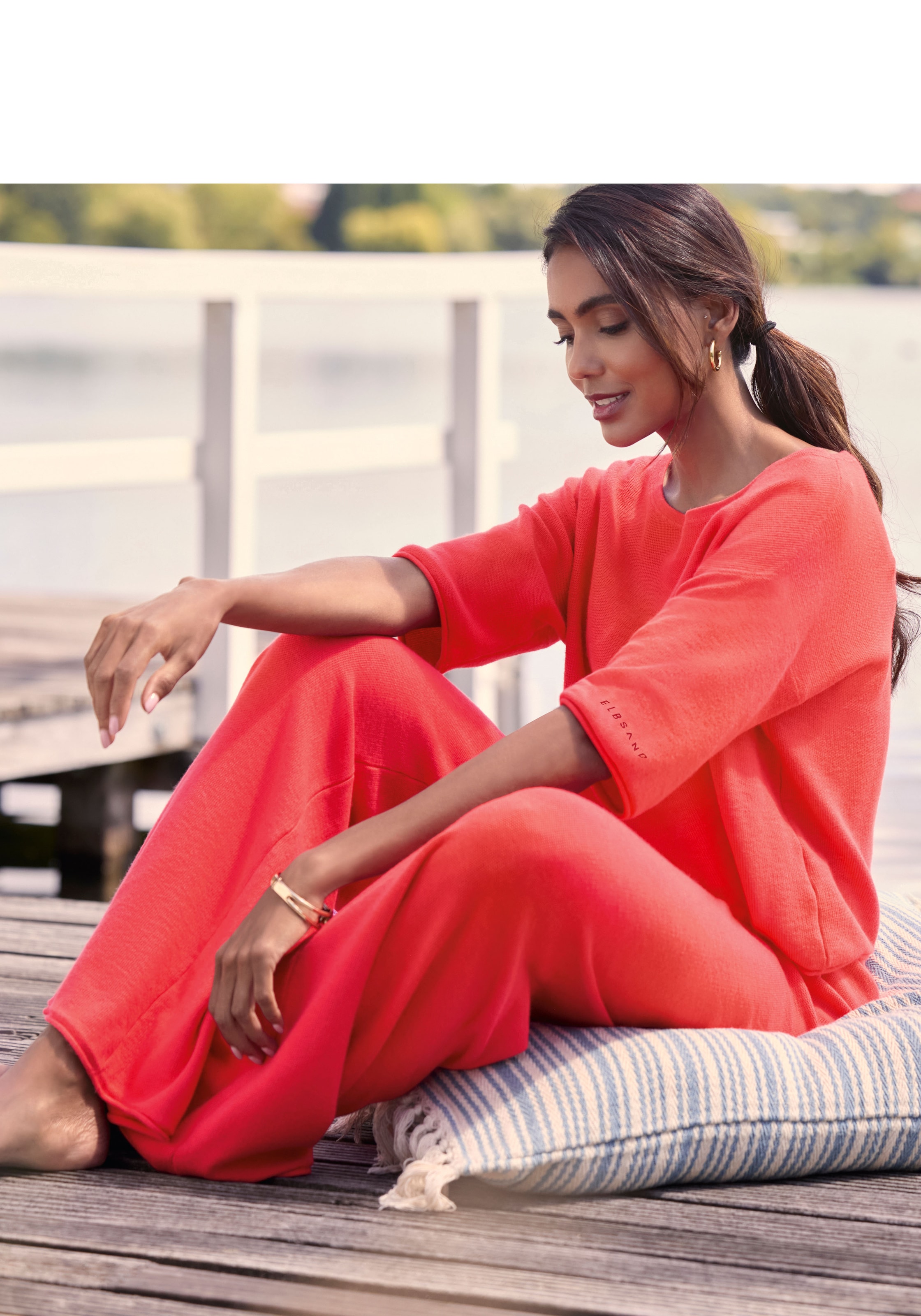 Elbsand 3/4-Arm-Shirt mit U-Boot Ausschnitt, Loungewear