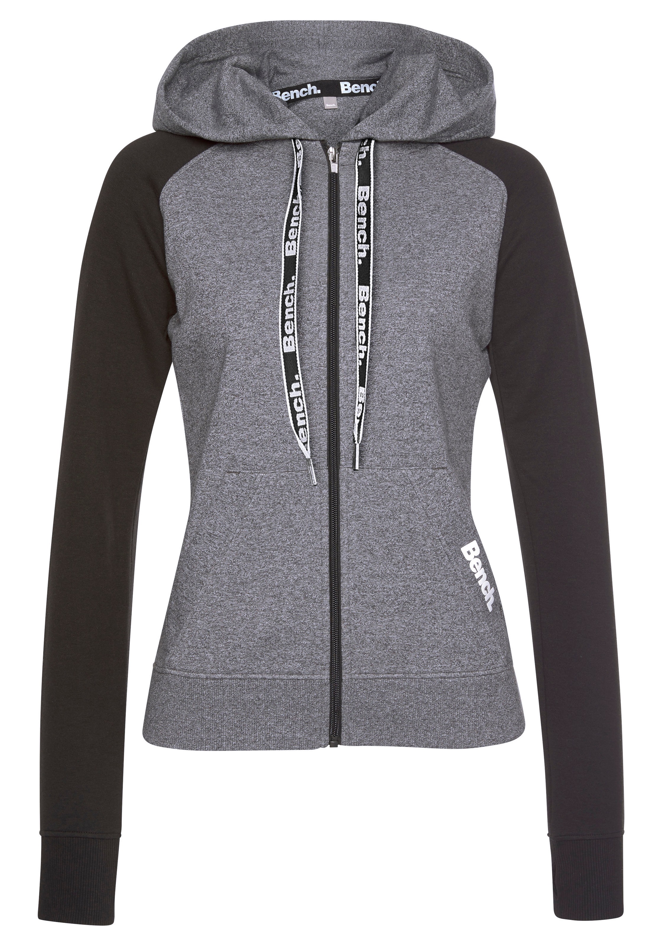 Bench. Loungewear Kapuzensweatjacke mit farblich abgesetzten Ärmeln, Loungeanzug