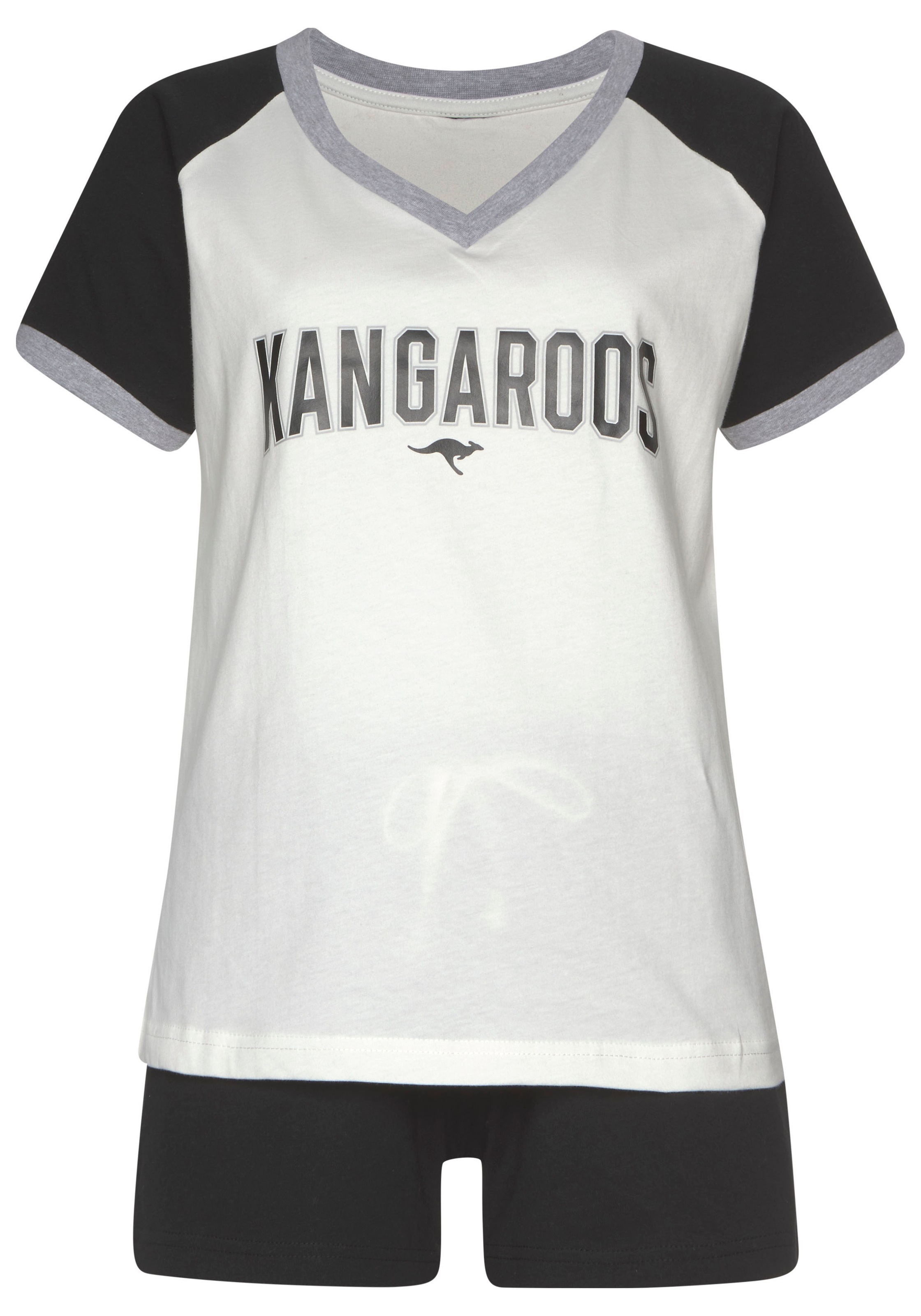 KangaROOS Shorty Set, 2 tlg. mit kontrastfarbenen Raglanärmeln