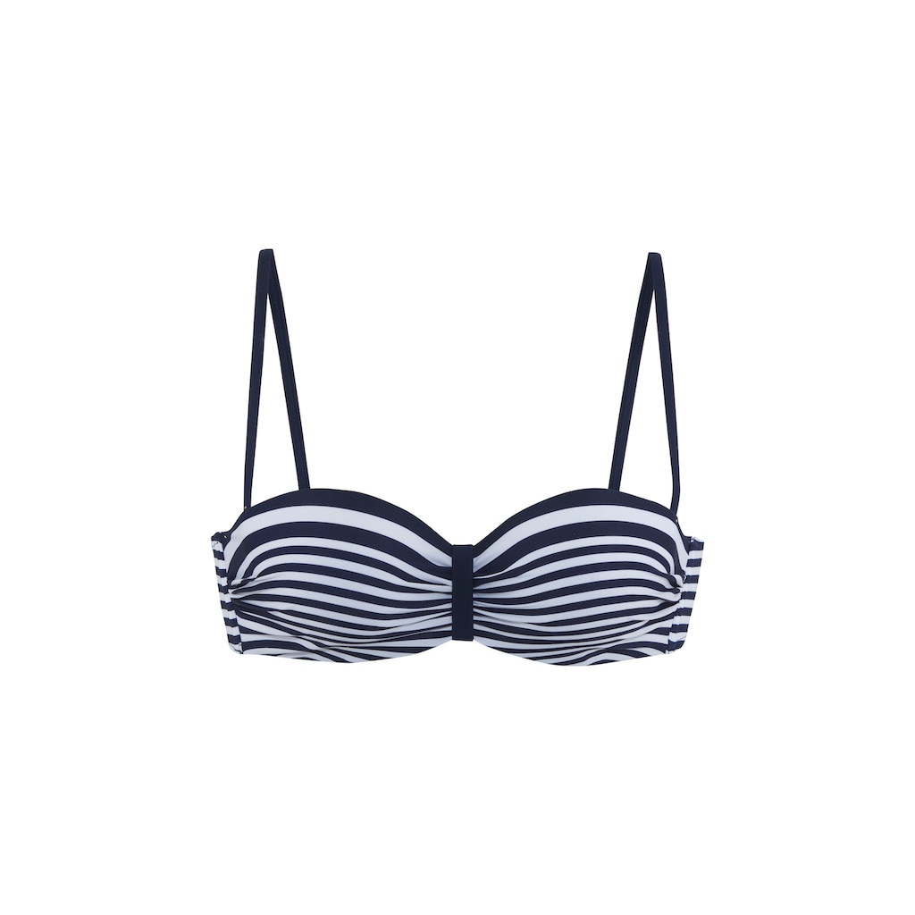 LASCANA Bügel-Bandeau-Bikini-Top »Myst«, mit platziertem Streifen-Design