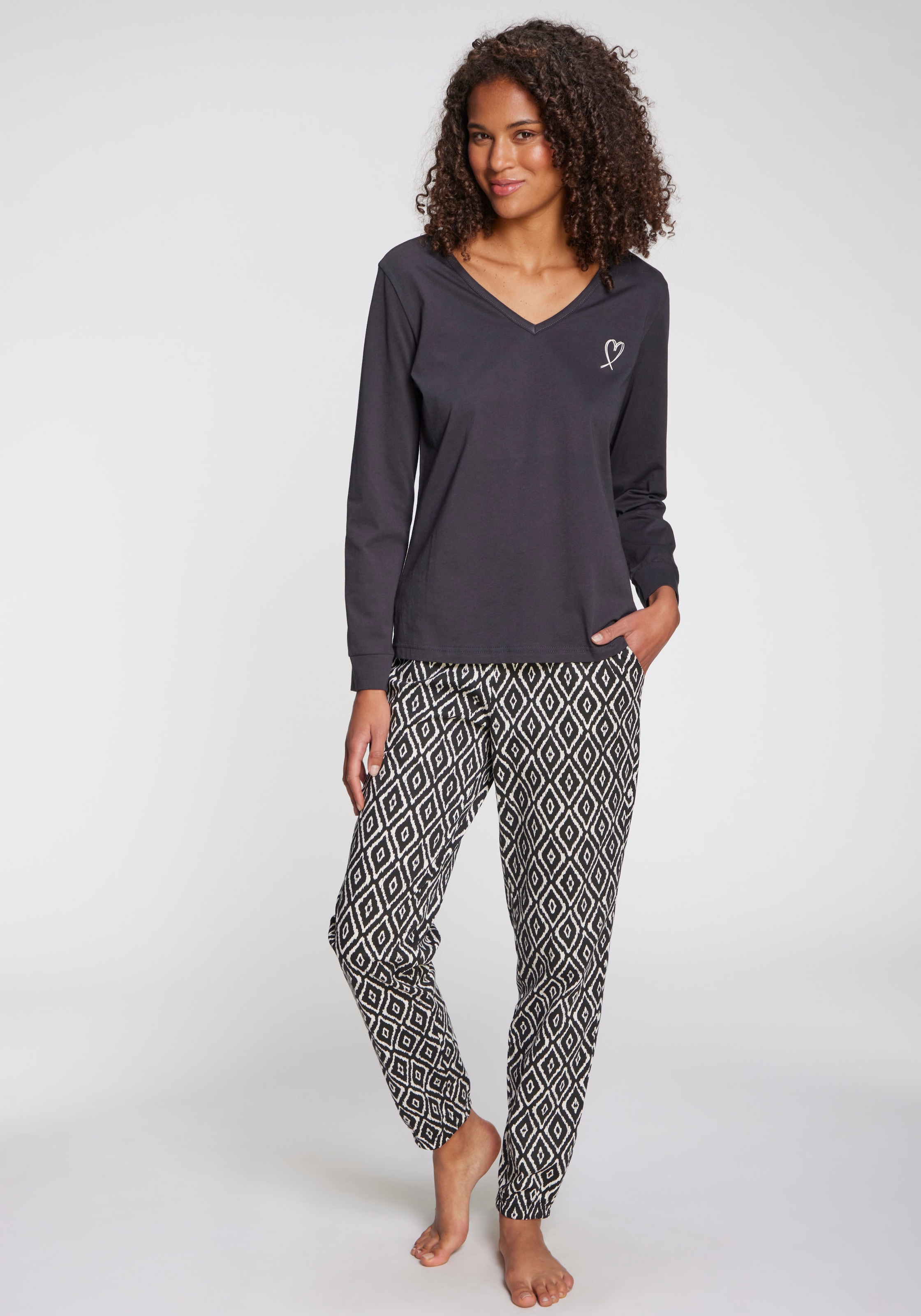 Vivance Dreams Pyjamahose, mit elastischem Hosensaum