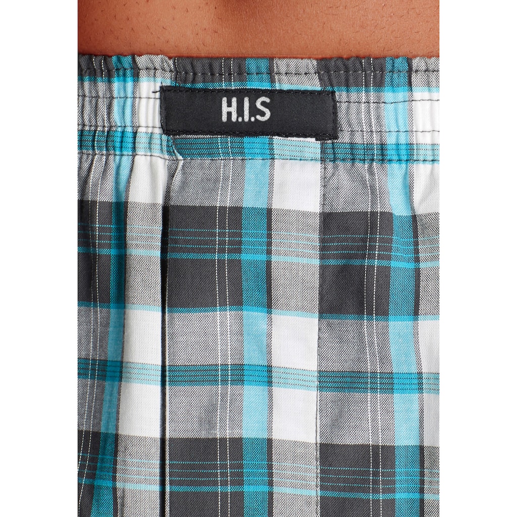 H.I.S Webboxer, (Packung, 3 St.), bequeme Passform mit trendigen Karo- oder Streifendesign