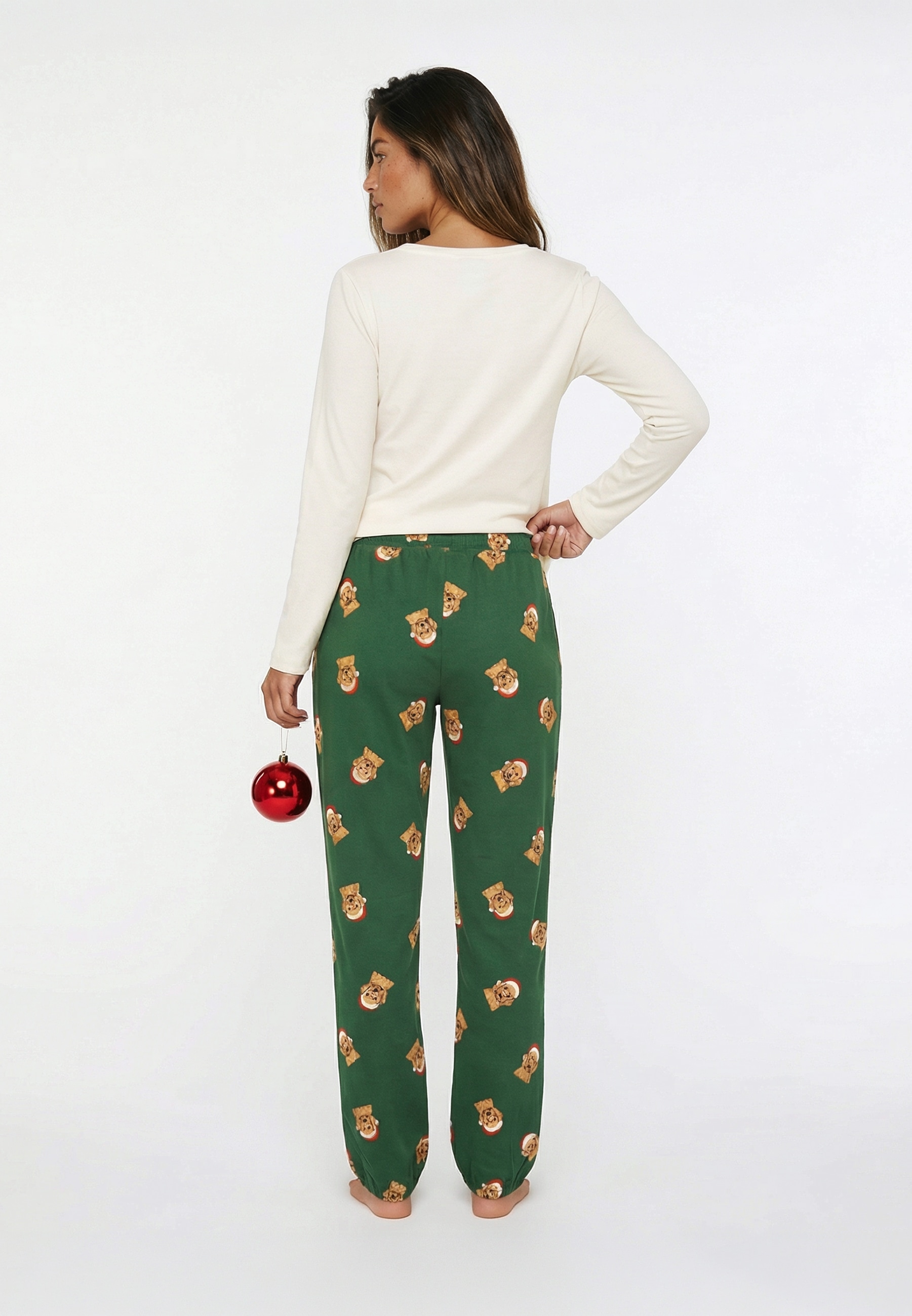 LASCANA Pyjama 2 mit süssem Weihnachts-Hunde-Print