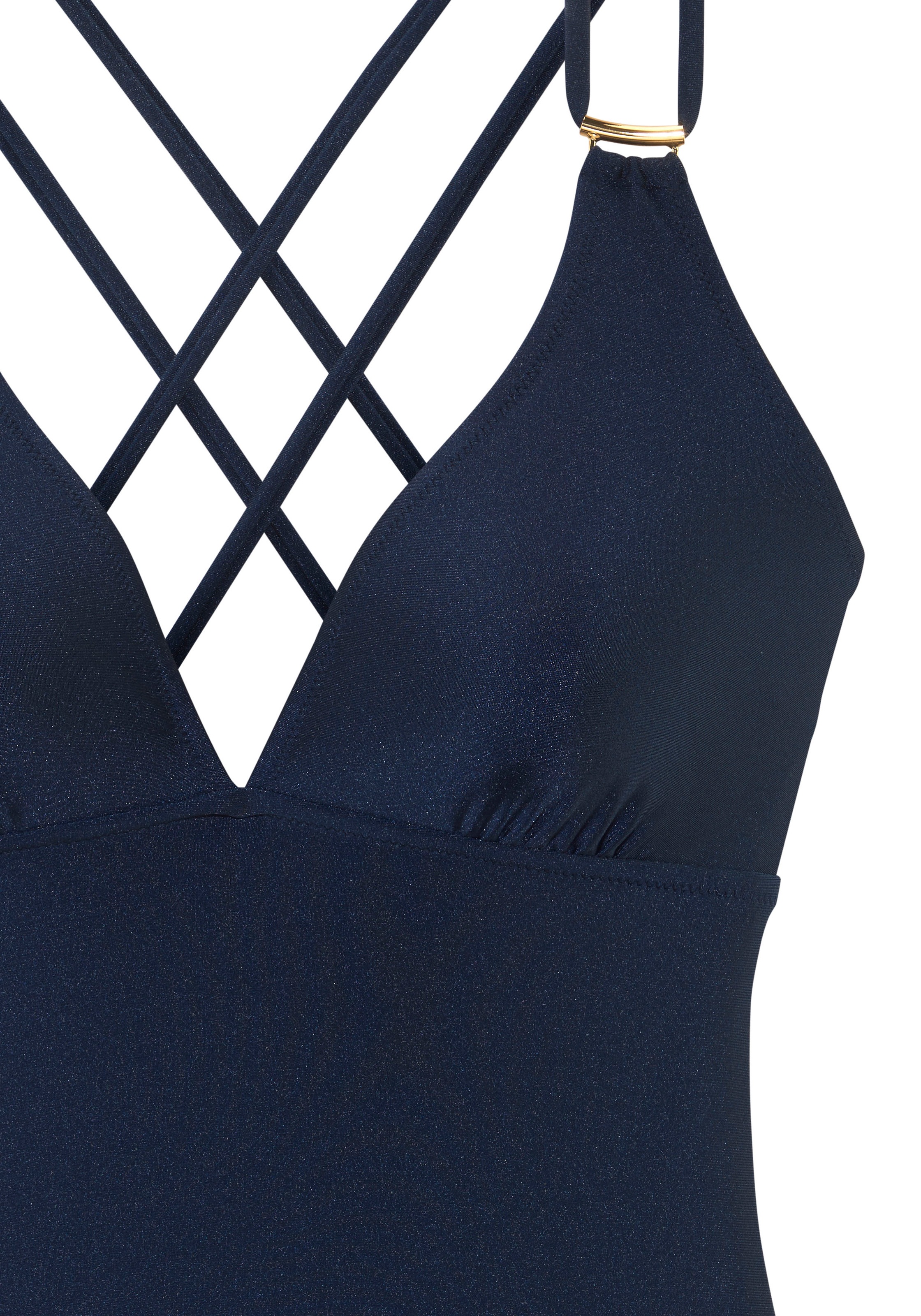 JETTE Badeanzug »Giulia«, mit goldfarbener Glanzbeschichtung und Accessoires