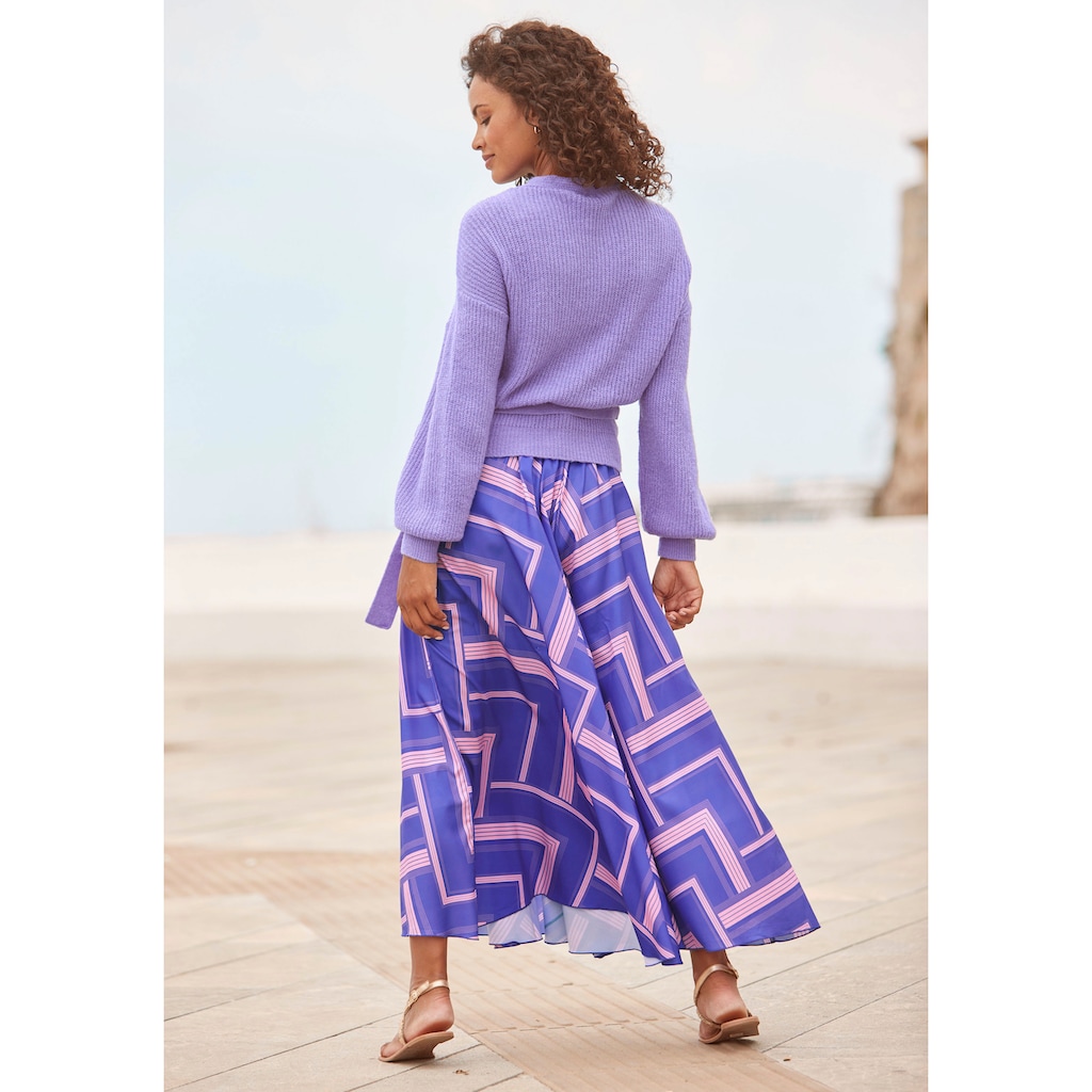 LASCANA Hosenrock, mit grafischem Druck, Culotte, extraweites Bein