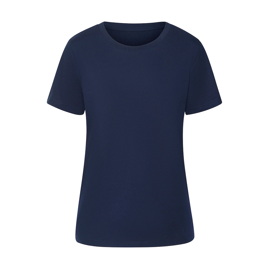 Beachtime T-Shirt »mit modischem Schlitz am Saum«, (3er-Pack), aus hochwertiger Baumwoll-Qualität