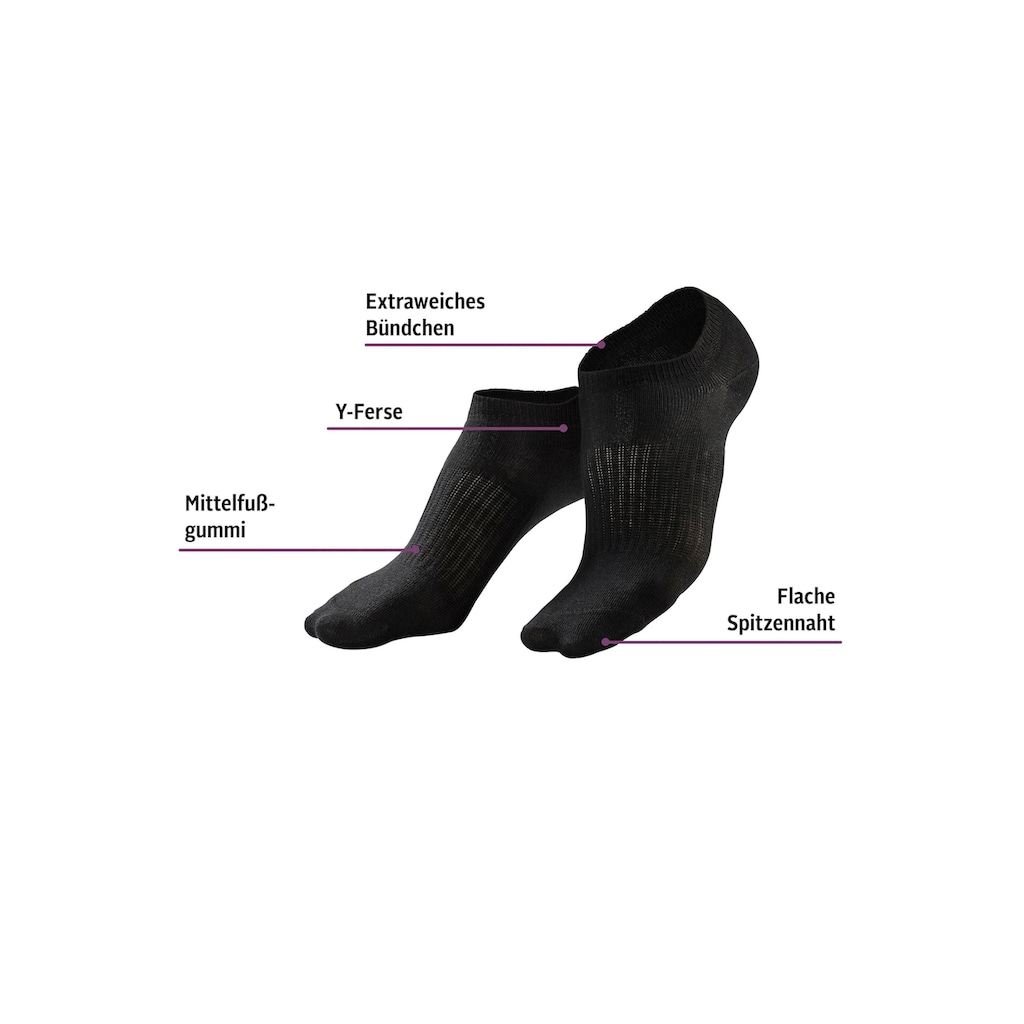 LASCANA ACTIVE Sneakersocken, (Packung, 7 Paar), mit Mittelfussgummi