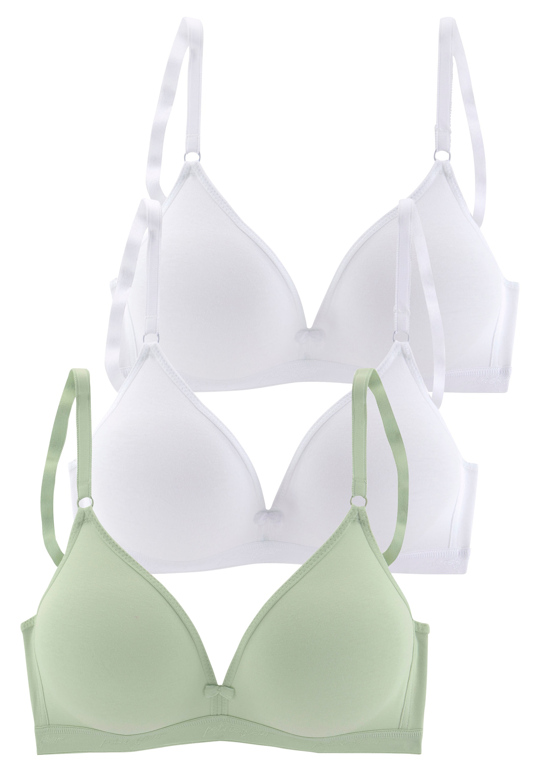 petite fleur Bralette-BH Packung, 3 Stück, ohne Bügel im Triangel-Schnitt