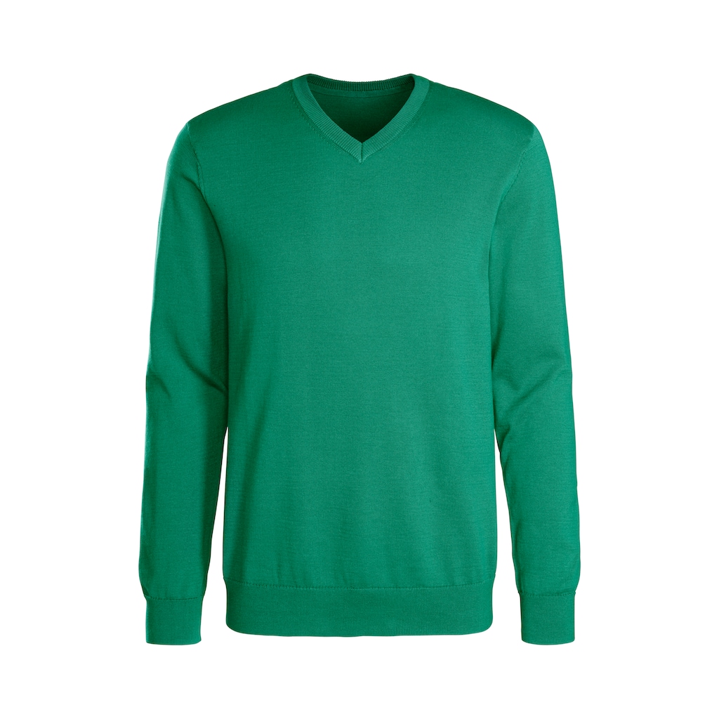 H.I.S Strickpullover, mit V-Ausschnitt, Pullover aus Feinstrick, Baumwollmischung