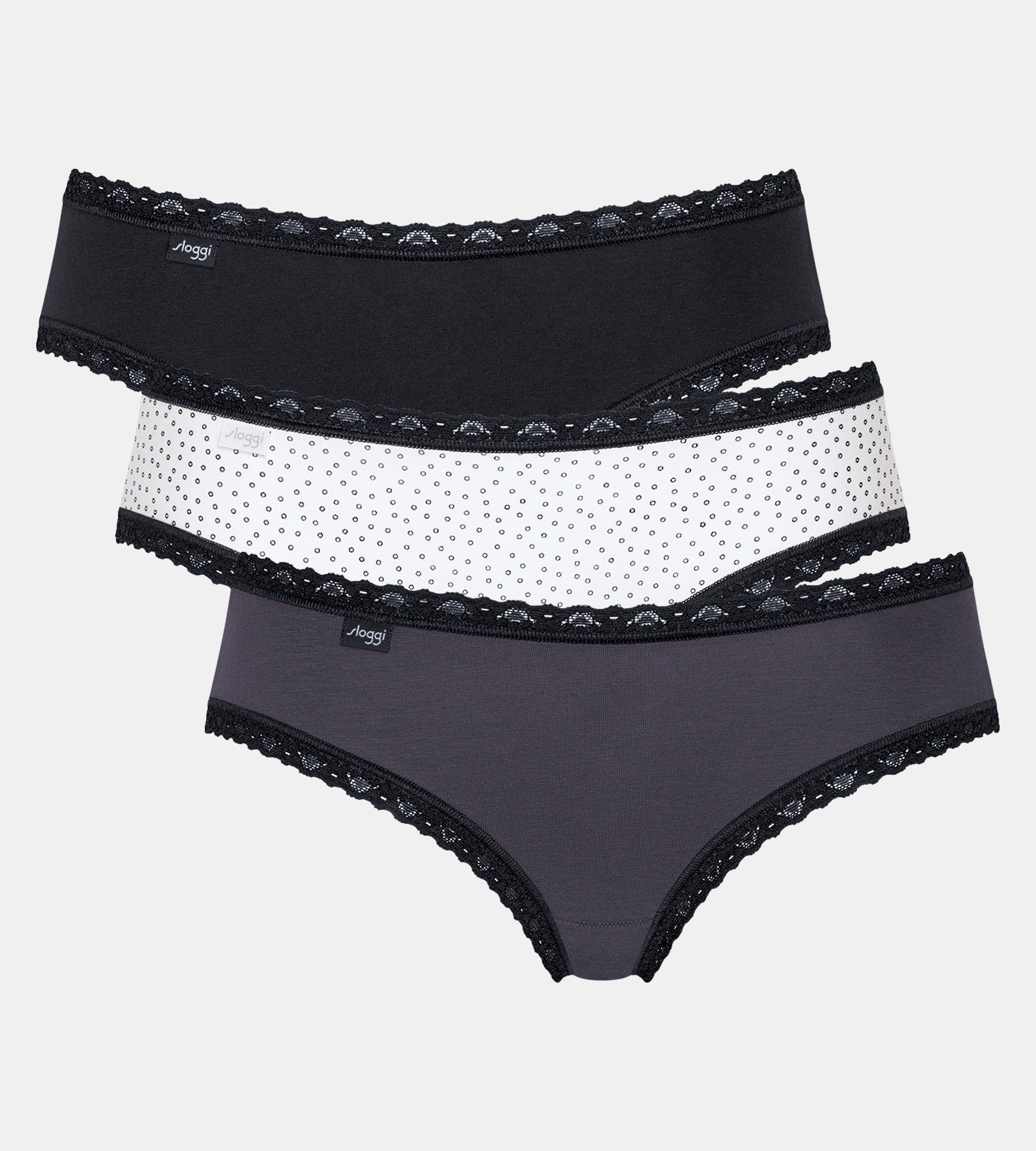 sloggi Slip »24/7 Weekend Hipster C3P«, (3er Pack), mit flachen Spitzen-Kanten