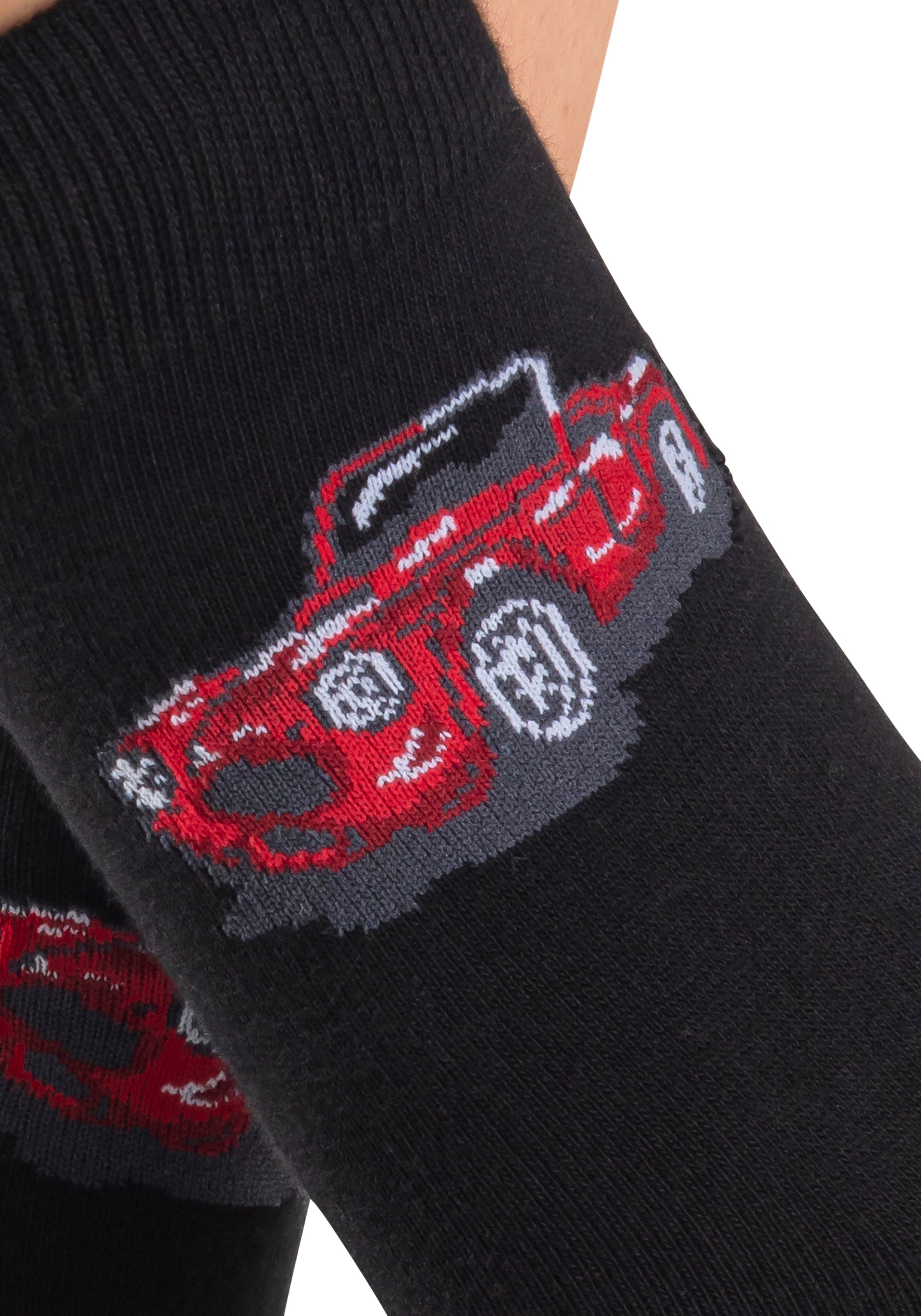 H.I.S Freizeitsocken »Damen und Herrensocken Motivsocken« Packung, 5 Paar tlg. mit eingestrickten Automobil Motiven