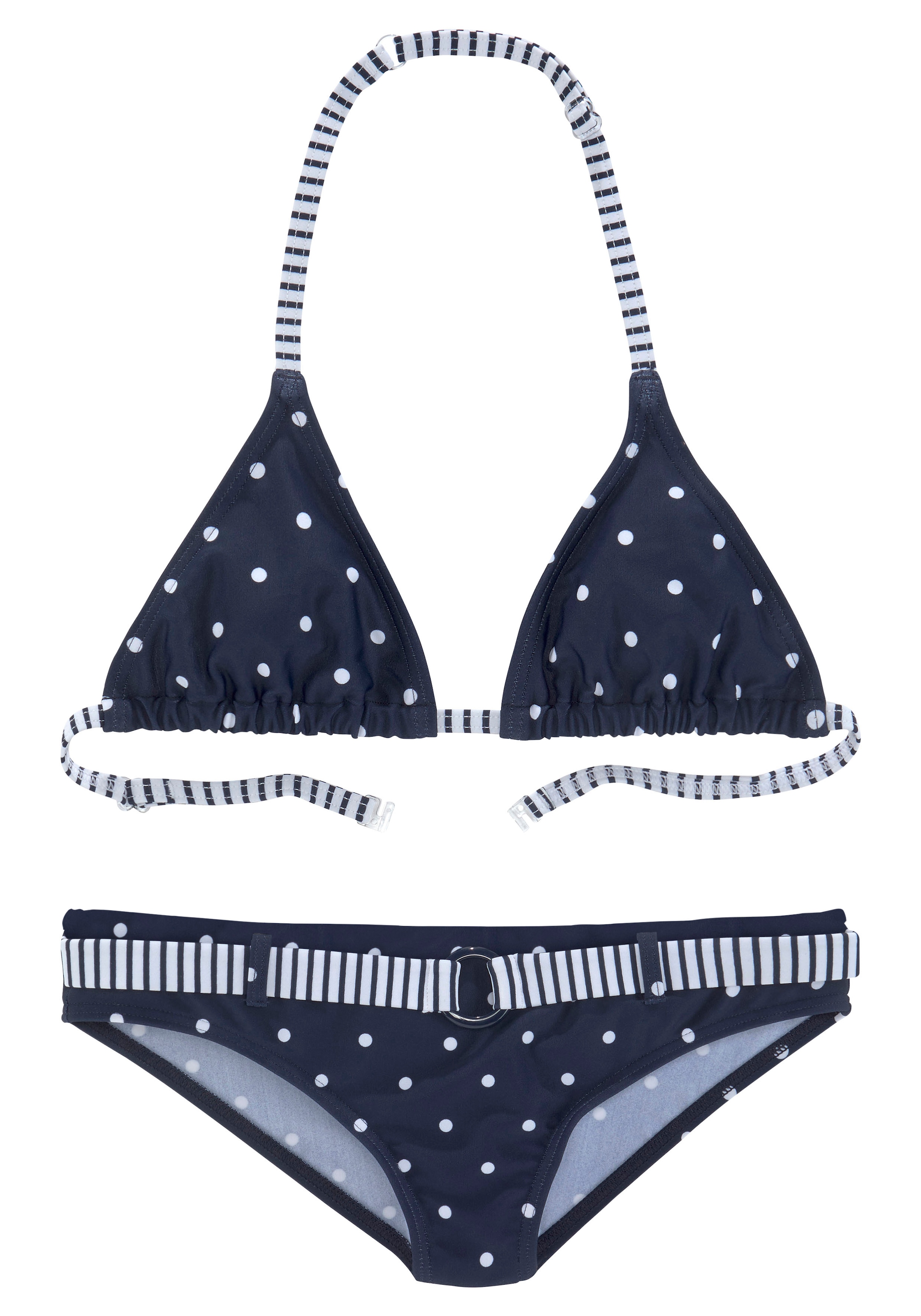 s.Oliver Triangel-Bikini »Audrey Kids« im Punkte-Streifen-Mix