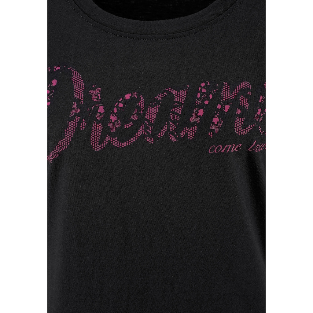 Vivance Dreams Sleepshirt, (2er-Pack), mit Print in Spitzenoptik