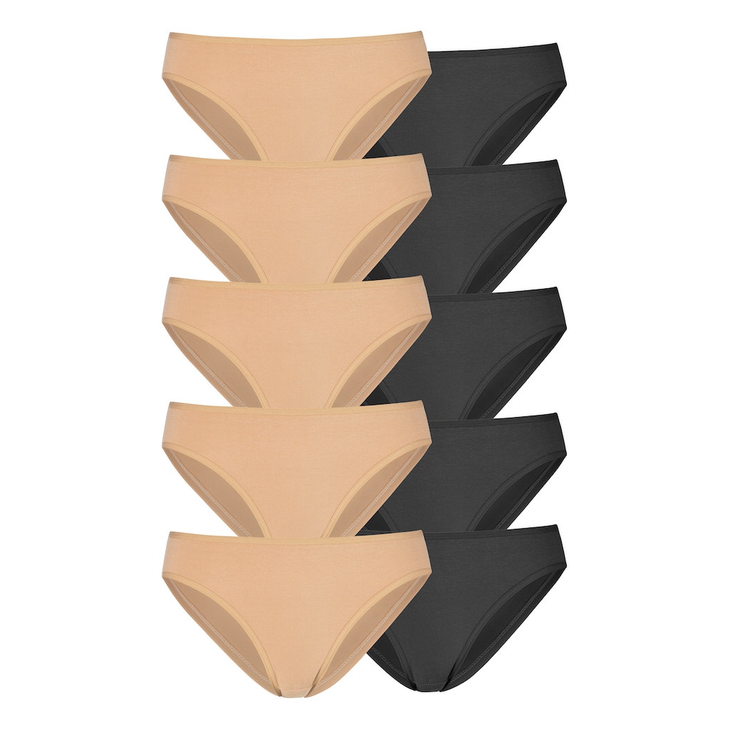 petite fleur Bikinislip, (10er-Pack), aus elastischer Baumwolle