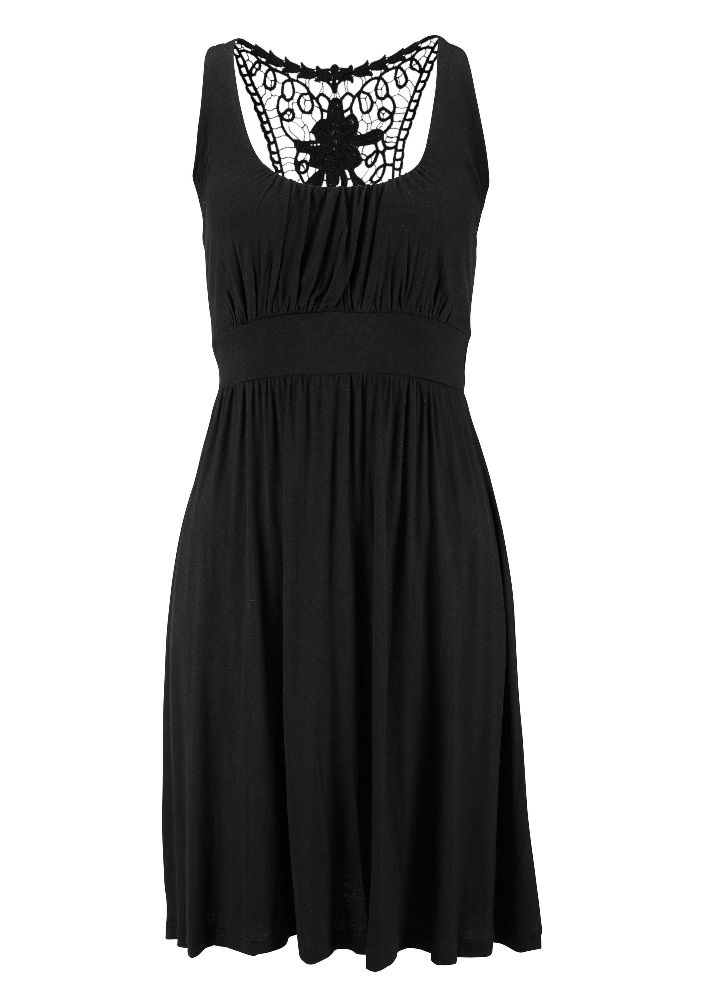 LASCANA Strandkleid mit Spitzenrücken, elastisches Sommerkleid, Spitzenkleid