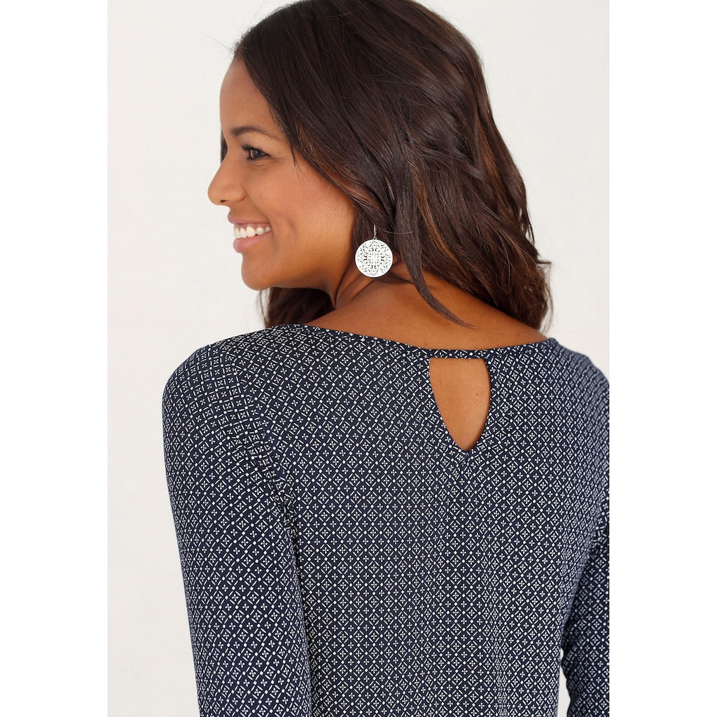 LASCANA 3/4-Arm-Shirt »mit modischem Cut-out«, (2er-Pack), aus weichem Viskose-Stretch