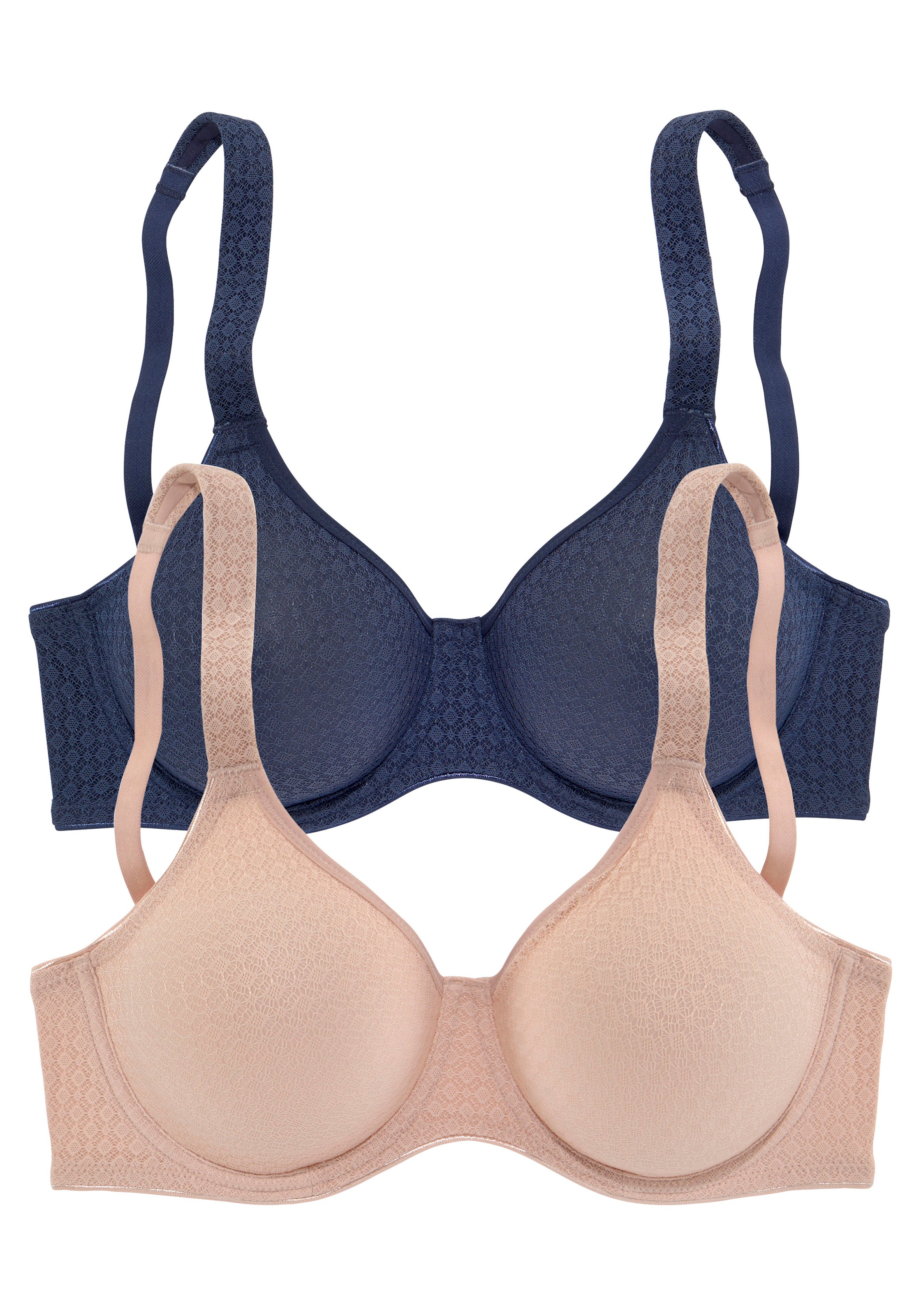petite fleur by Lascana T-Shirt-BH ", BH mit Bügel, Bügel-BH" Packung, mit breiten Trägern, grosse Grössen, bequemer BH