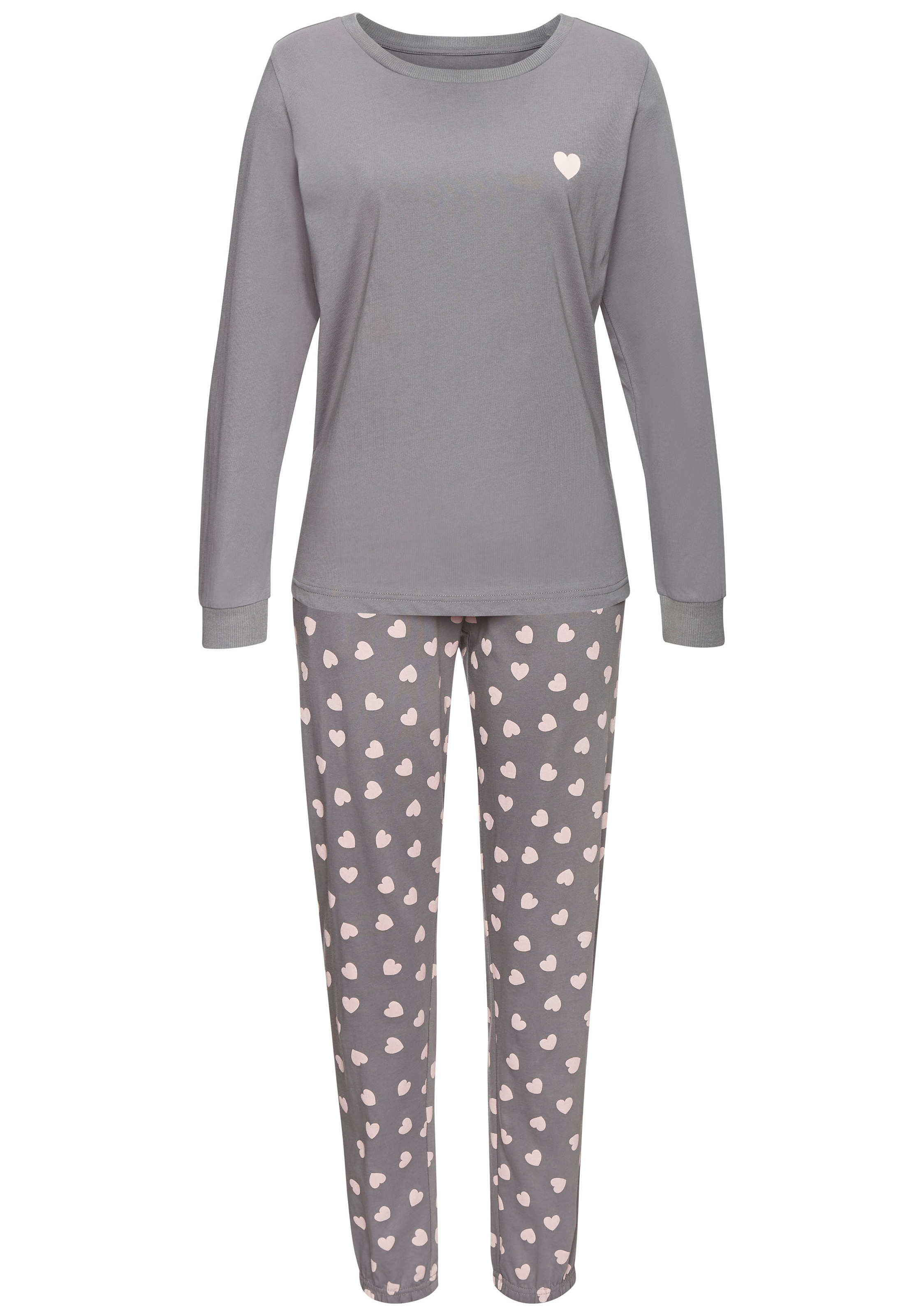 Vivance Dreams Pyjama Set, 2 tlg. mit süssem Herzmuster