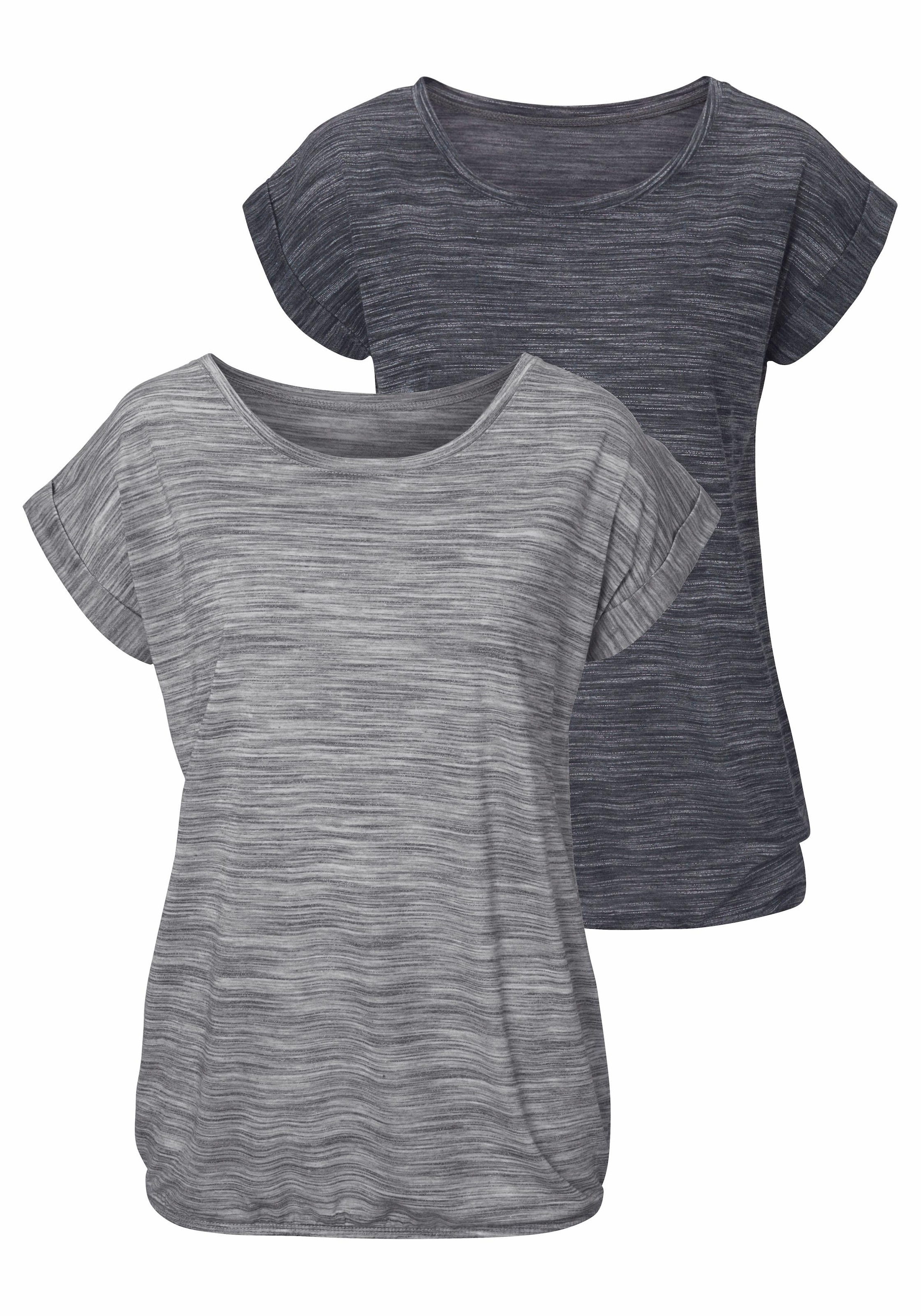 Beachtime Kurzarmshirt »mit Struktureffekt«, (2er-Pack), aus pflegeleichter Qualität