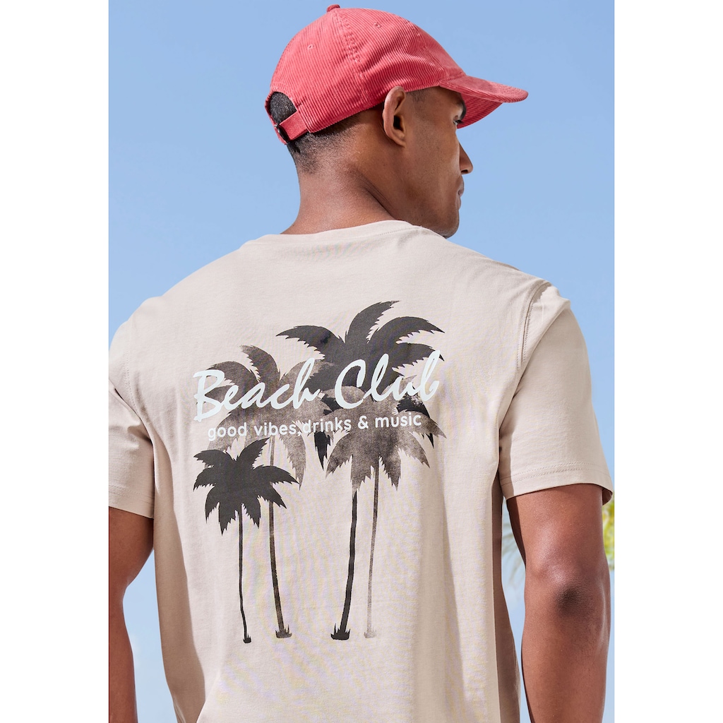 Beachtime T-Shirt »mit grossem Rückenprint«, Regular-Fit, mit Print vorn und hinten