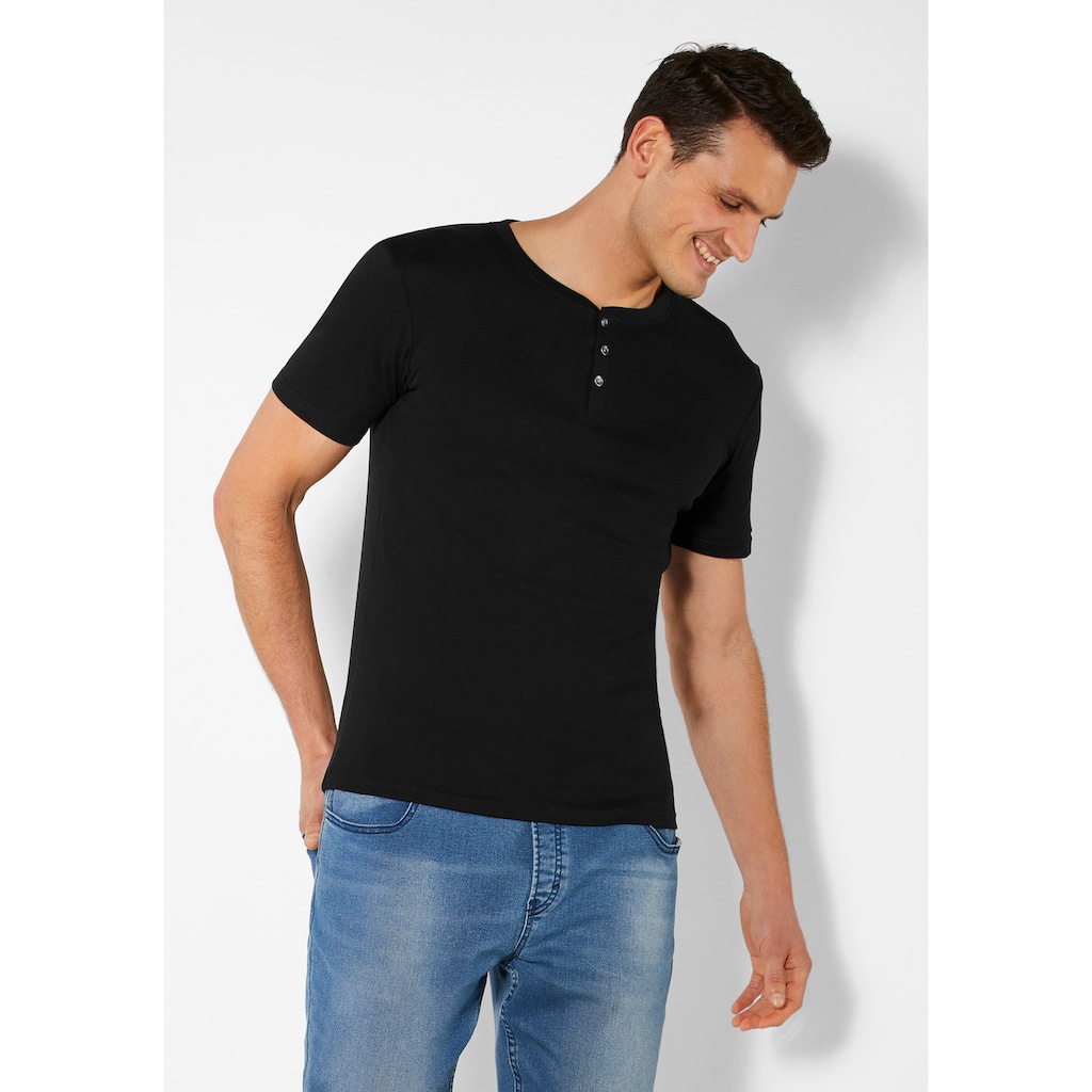 H.I.S T-Shirt, mit aufwendiger Knopfleiste, perfekt als Unterziehshirt