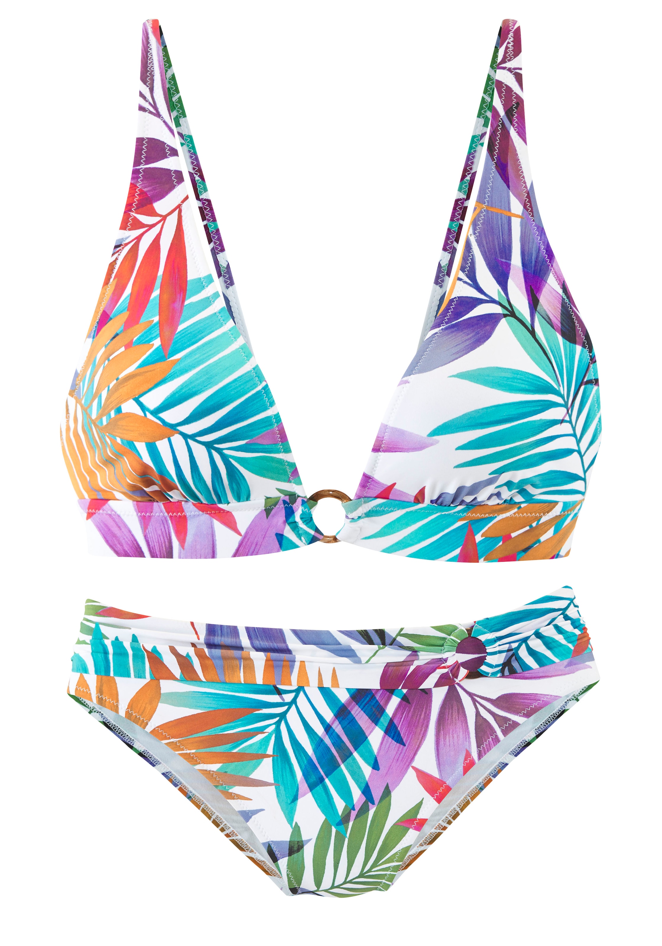 LASCANA Triangel-Bikini, mit kleinem goldfarbenem Zierring