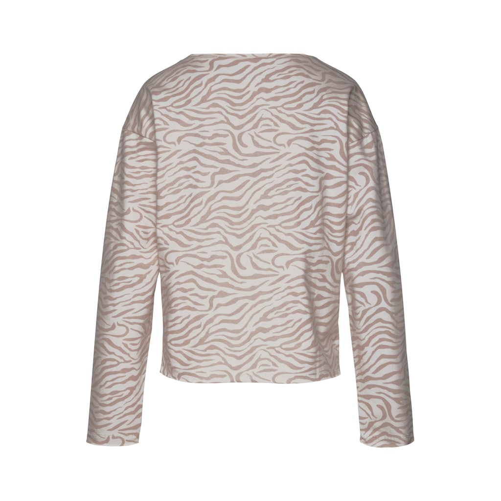 LASCANA Sweatshirt, Langarmshirt in locker sitzendem Schnitt, Loungewear