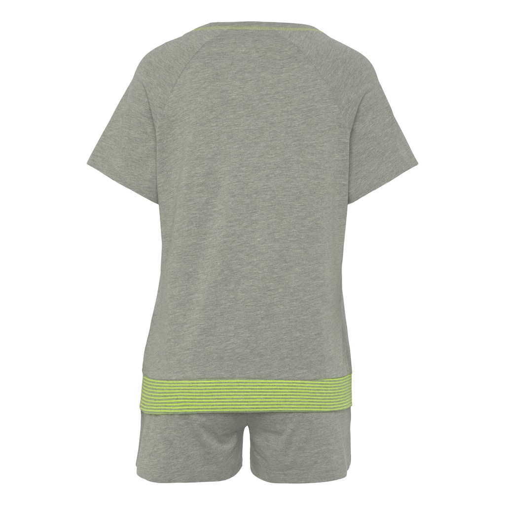 Vivance Dreams Shorty, (2 tlg.), mit dekorativen Flatlock-Nähten in Neonfarben