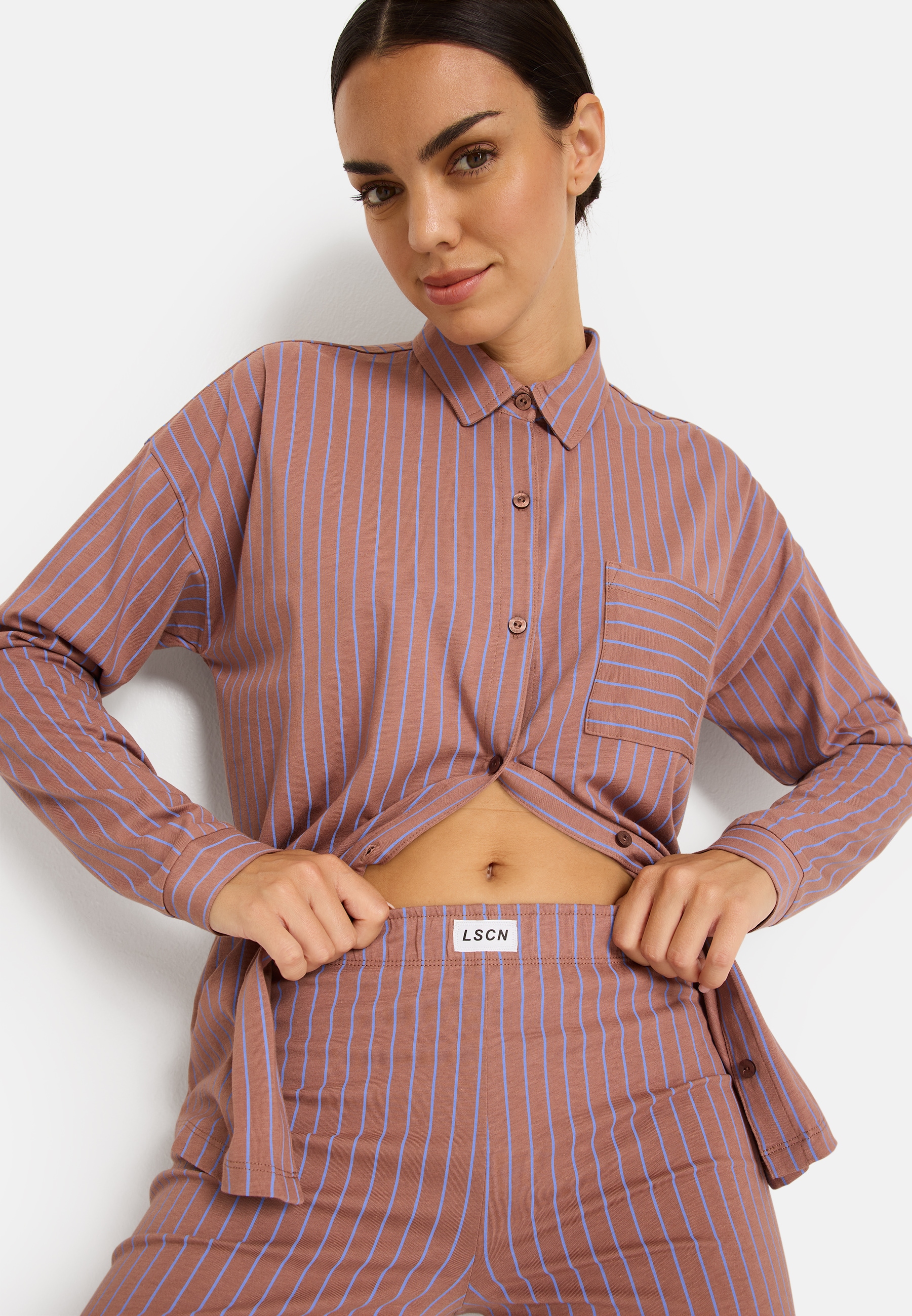 LSCN by LASCANA Pantalon de pyjama  avec jambe large
