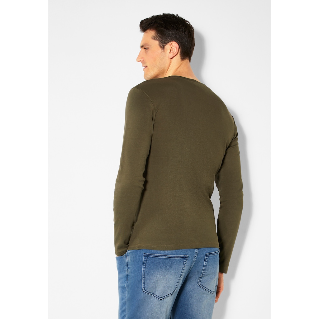 H.I.S Langarmshirt, mit aufwendiger Knopfleiste