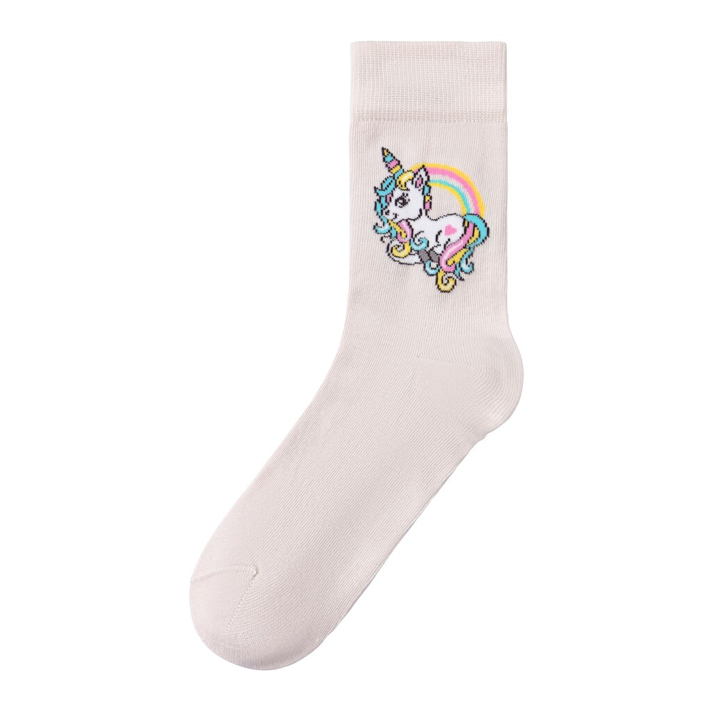 H.I.S Basicsocken, (Packung, 4 Paar), mit Einhorn Motiven