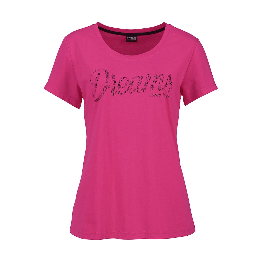 Vivance Dreams Pyjama, (Set, 3 teilig), mit Frontschriftzug