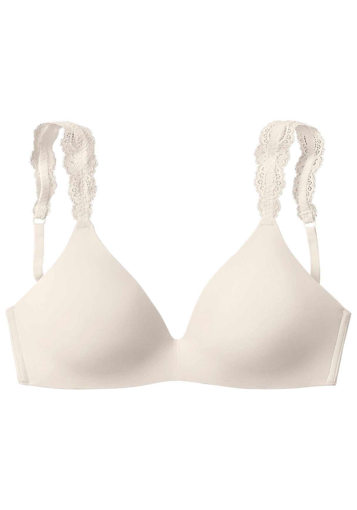 LASCANA Push-up-BH ohne Bügel, mit Spitzenträgern, bequemer BH, T-Shirt-BH, Racerback BH