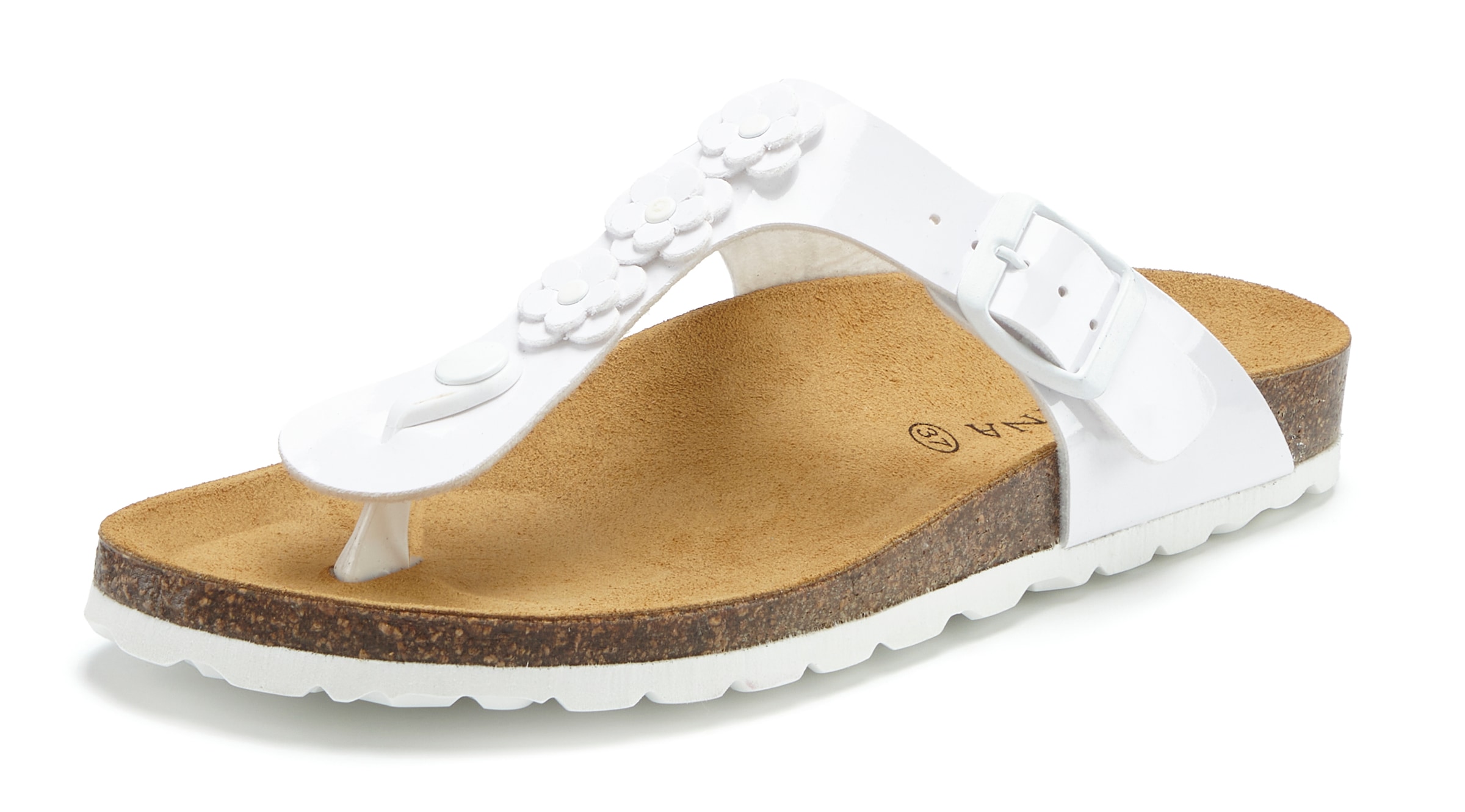 LASCANA Séparateur d'orteils »Sandale, Pantolette, offener Schuh, Sommerschuh,«  mit komfortablem Korkfussbett