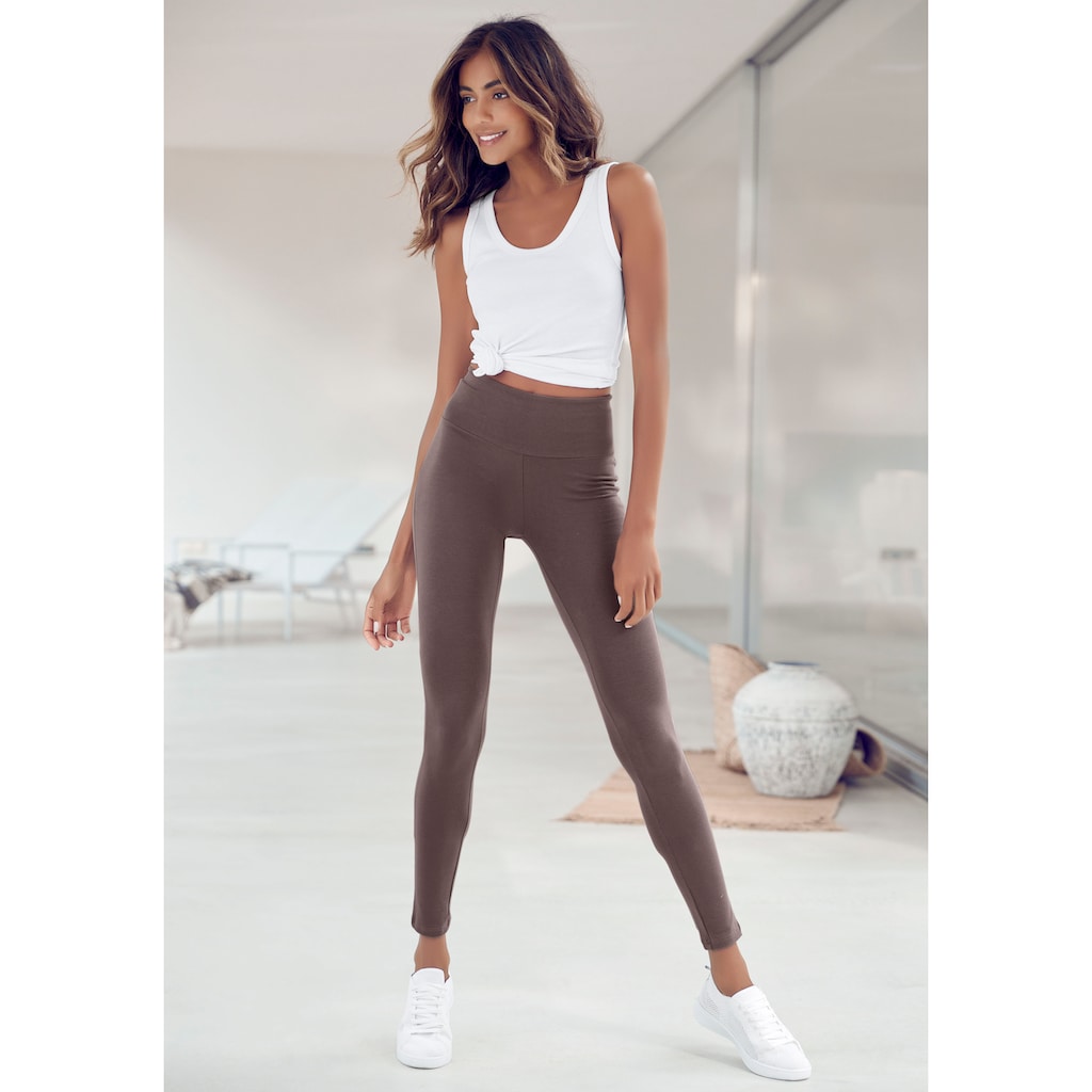 LASCANA Leggings, mit breitem Bündchen