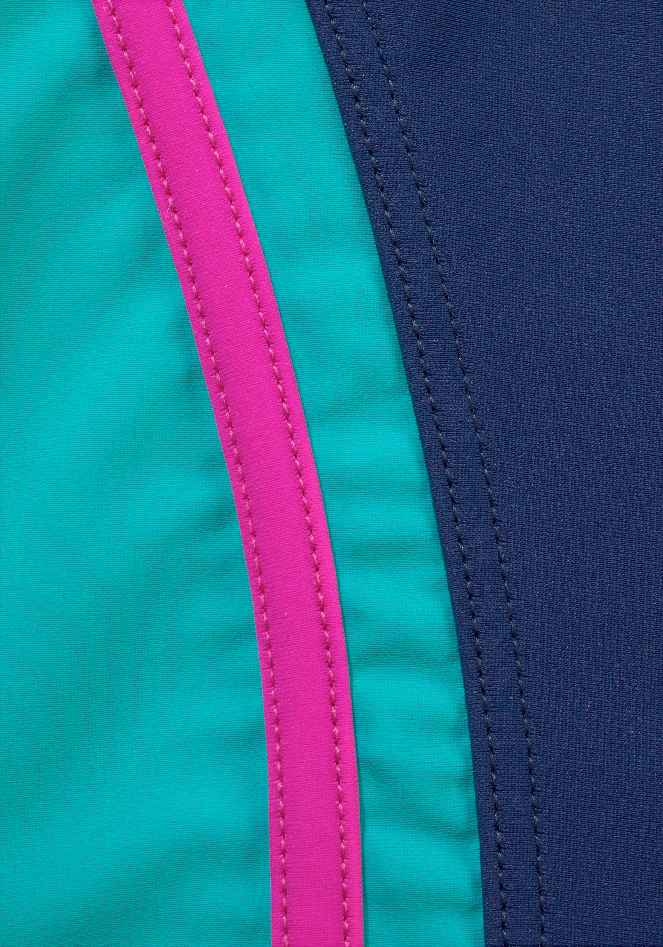 KangaROOS Badeanzug sportiver Stil, mit Kontrastnähten, Marken-Logo-Print