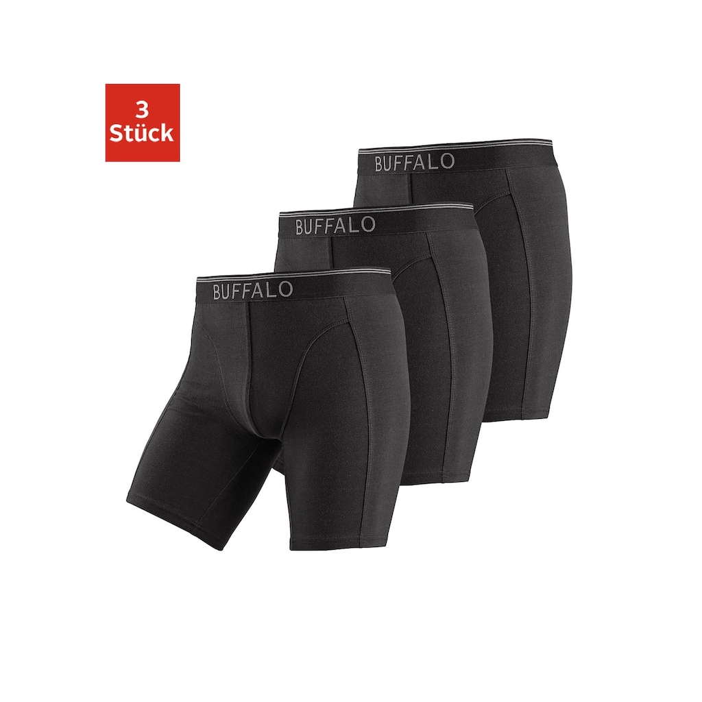 Buffalo Boxer »Boxershorts für Herren«, (Packung, 3 St.), in langer Form ideal auch für Sport und Trekking