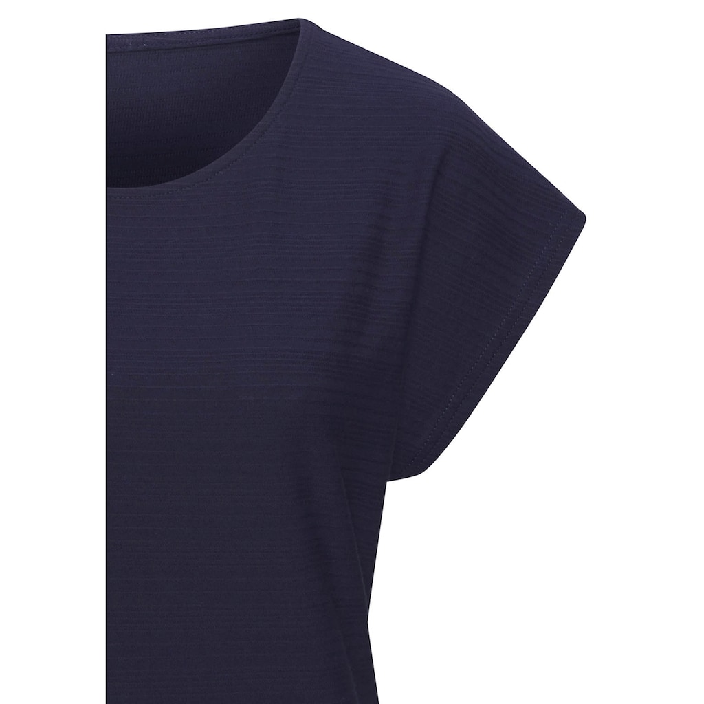 Vivance T-Shirt »mit modischer Streifenstruktur«, aus weicher Baumwoll-Qualität