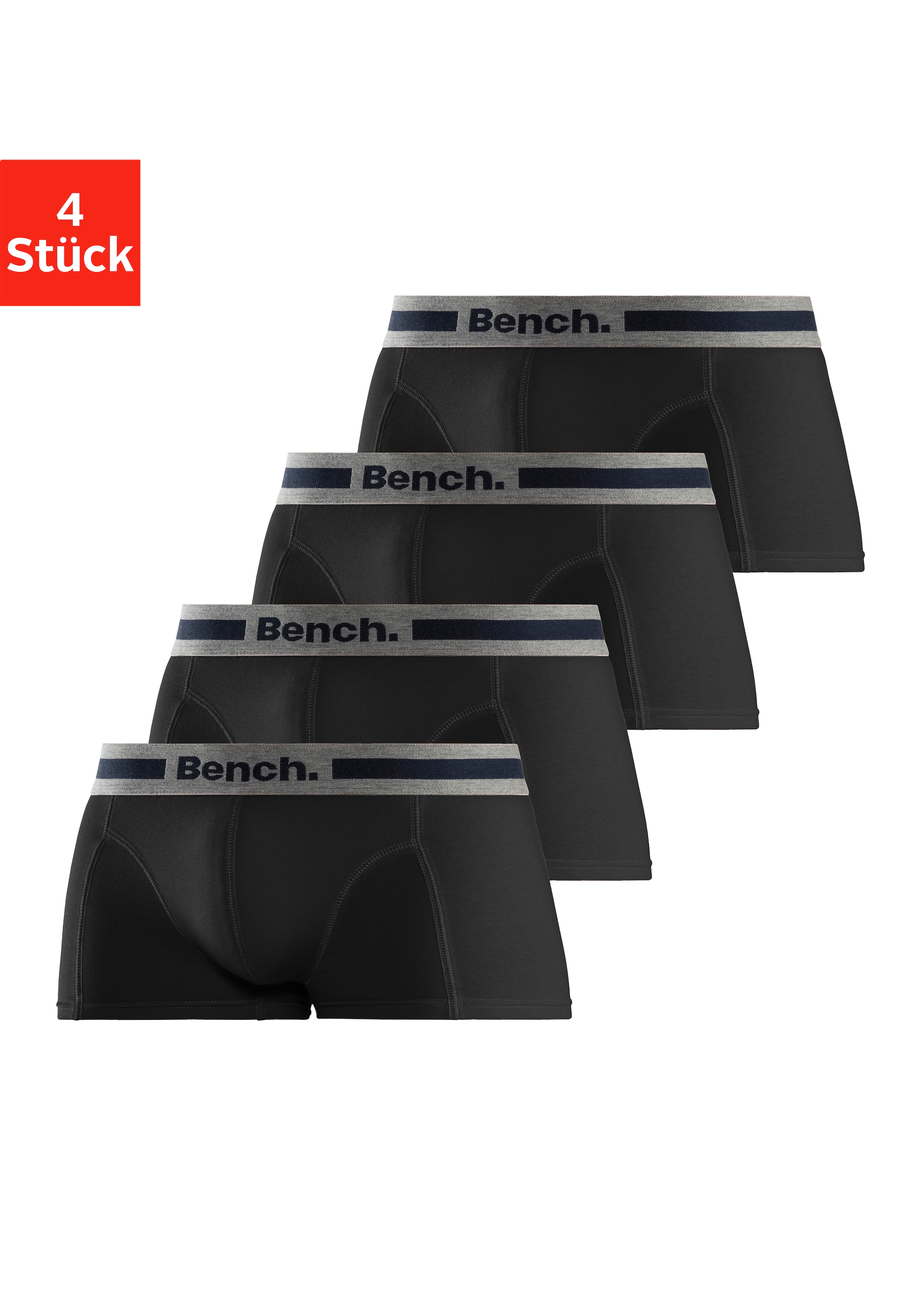 Bench. Hipster Packung, 4 Stk. knapp sitzende Boxershorts aus Baumwollmischung