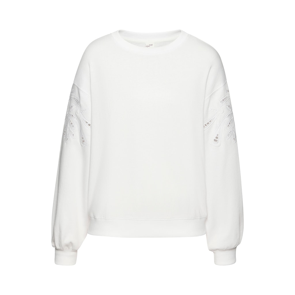 Vivance Sweatshirt, mit Lochstickerei, weicher Baumwoll-Mix