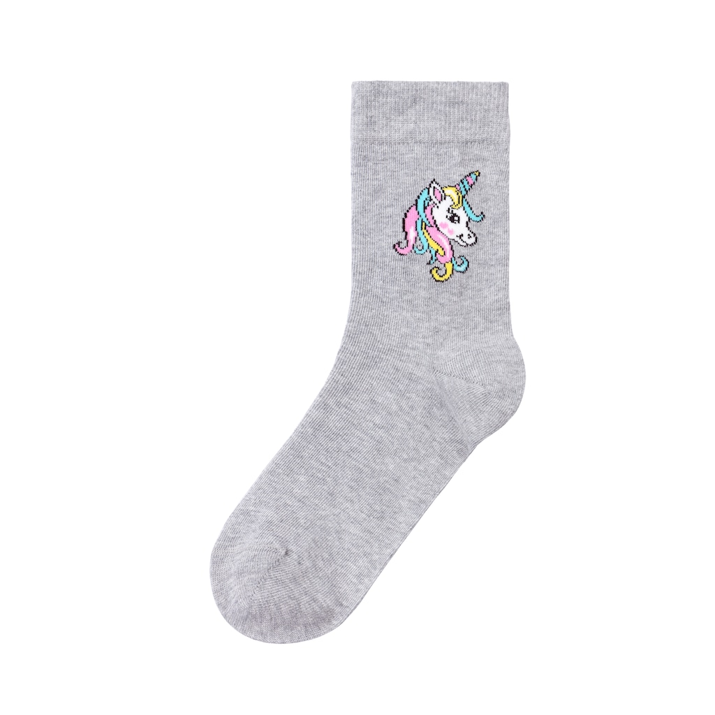 H.I.S Basicsocken, (Packung, 4 Paar), mit Einhorn Motiven