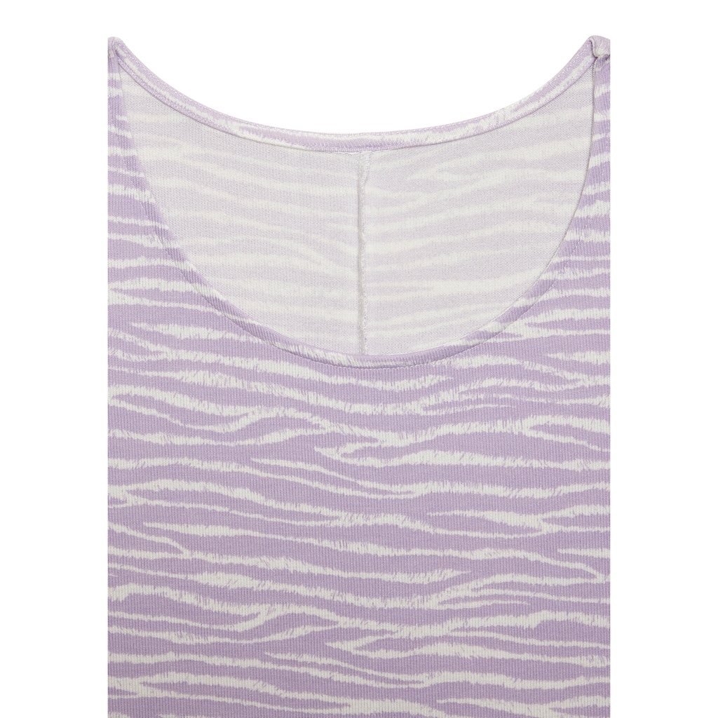 LASCANA 3/4-Arm-Shirt »mit modischem Zebra-Muster«, aus weichem Viskose-Strick