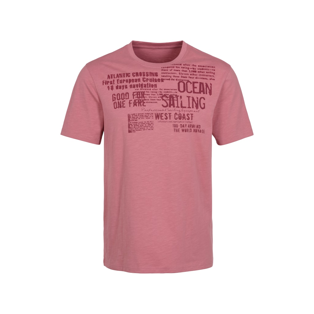 John Devin T-Shirt »mit Print«, Regular-Fit, aus Slub-Qualität, mit Print