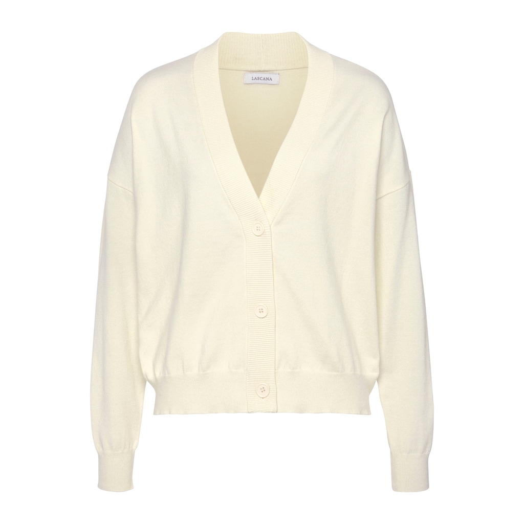 LASCANA Strickjacke, in kurzer Form, Loungewear