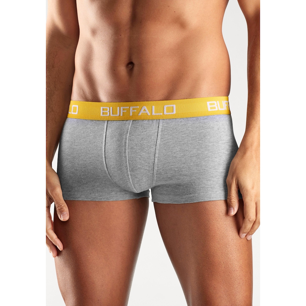 Buffalo Hipster, (Packung, 4 St.), knapp sitzende Boxershorts mit Kontrastbund aus Baumwollmischung