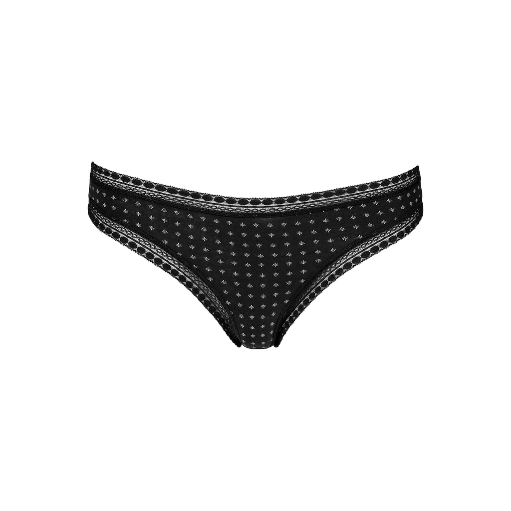 LASCANA String, (3er-Pack), aus elastischer Baumwolle mit weicher Spitze