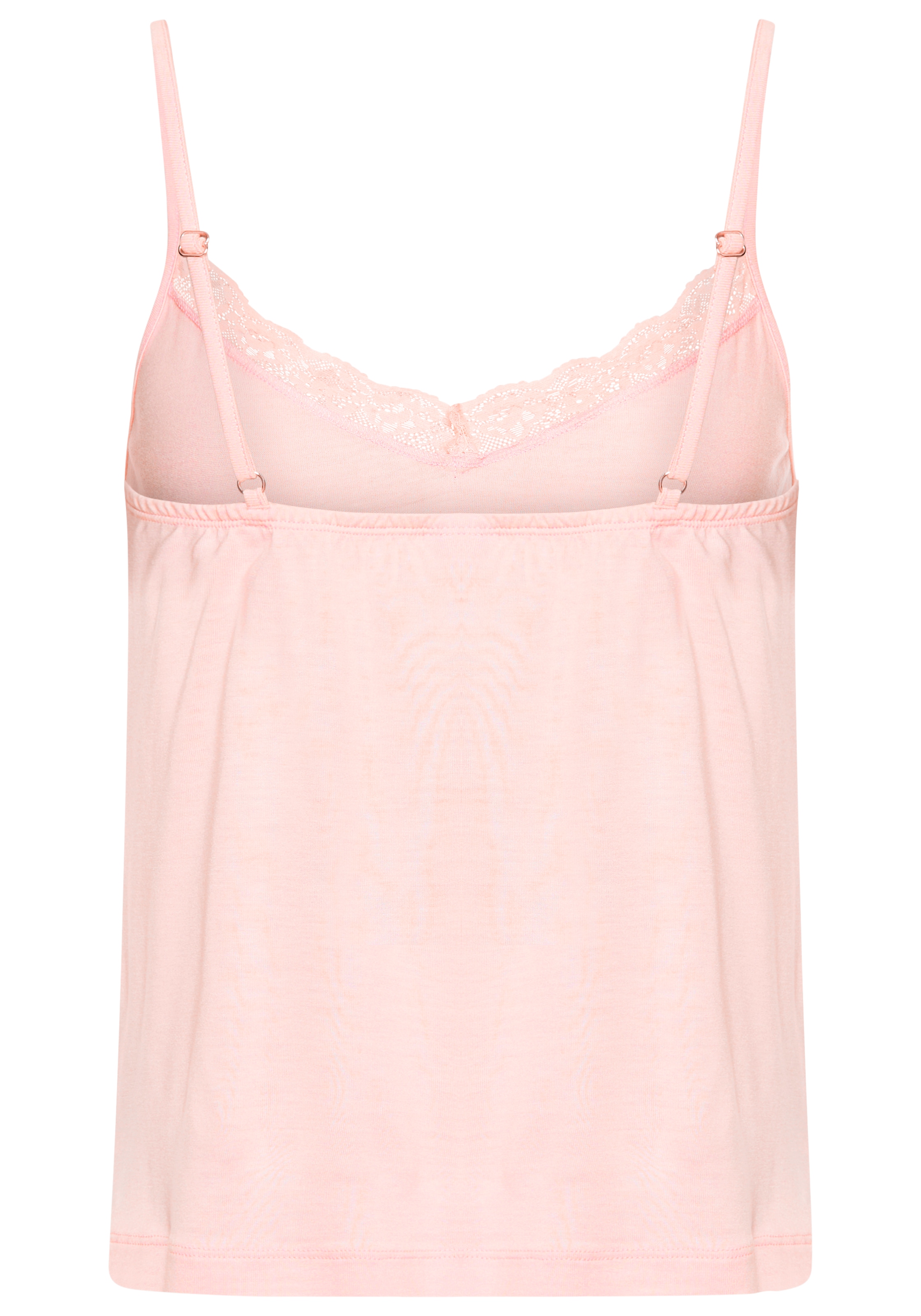 LASCANA Haut de pyjama mit Spitze am V-Ausschnitt